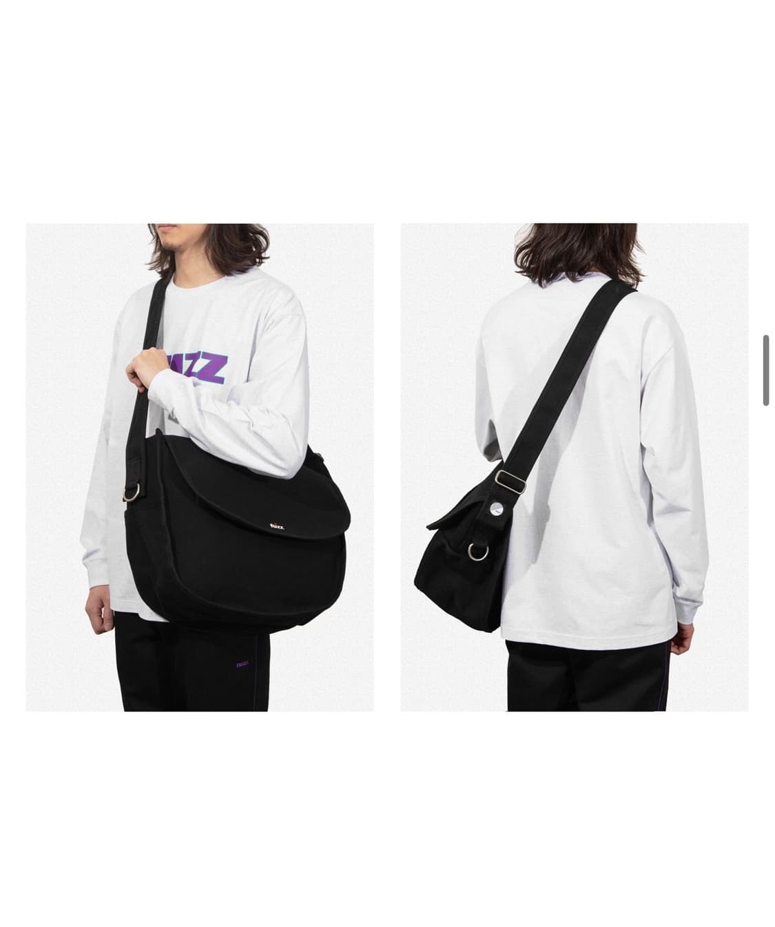 FUZZ 퍼즈 캔버스 메신저백 블랙 상품이미지6
