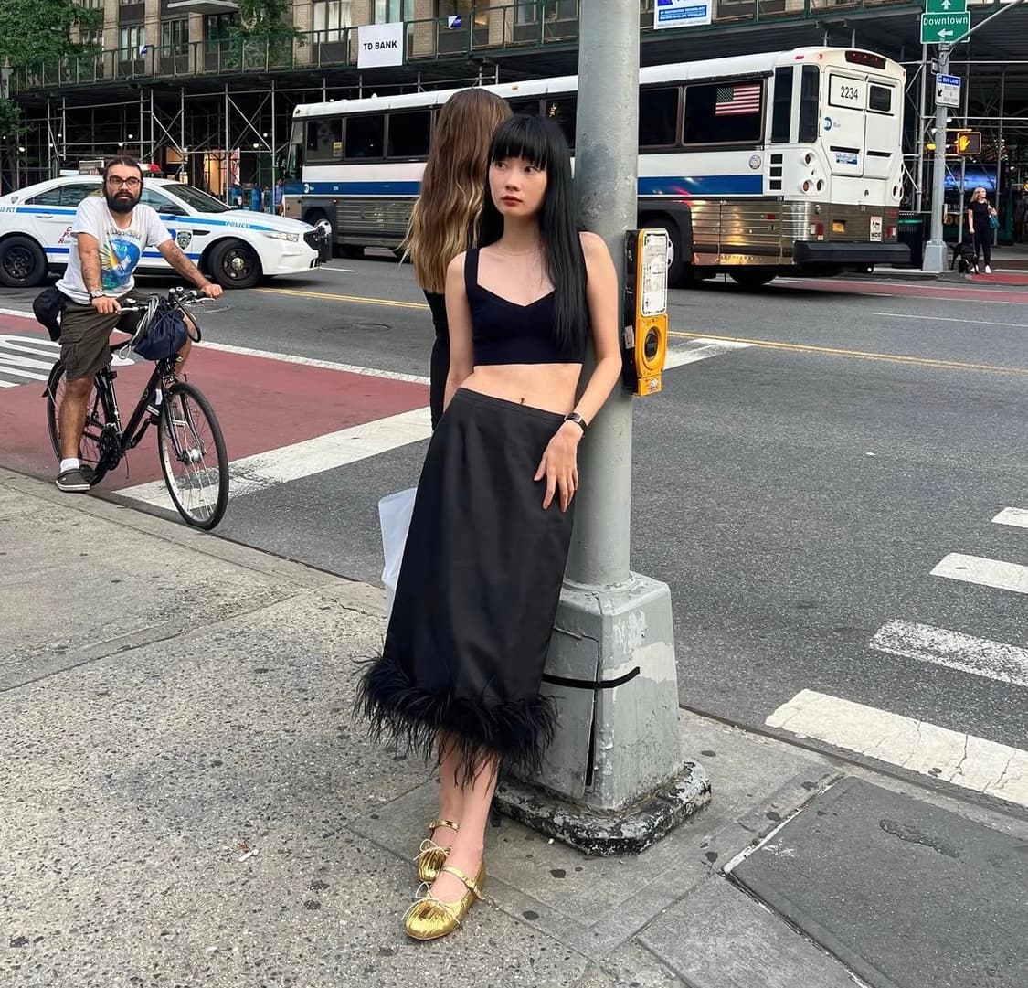 오스트리치 스커트 블랙 상품이미지2