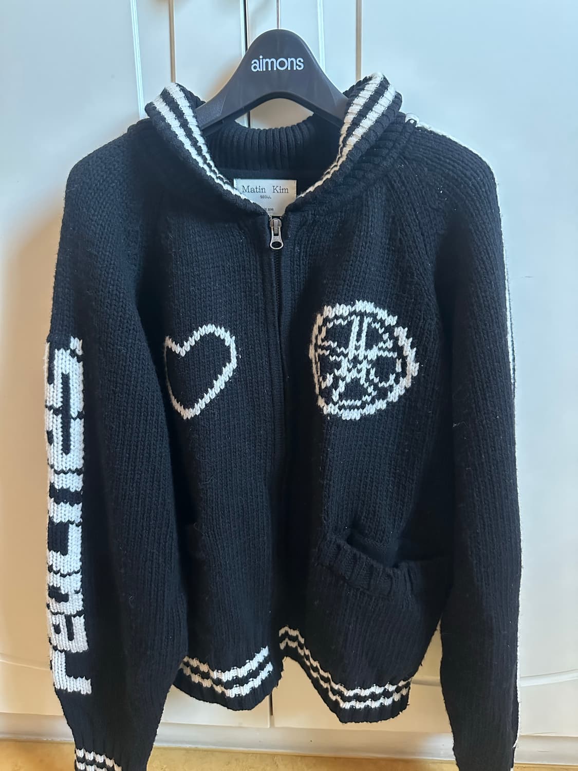 Matin Kim x Peaches 콜라보 니트 집업 상품이미지3