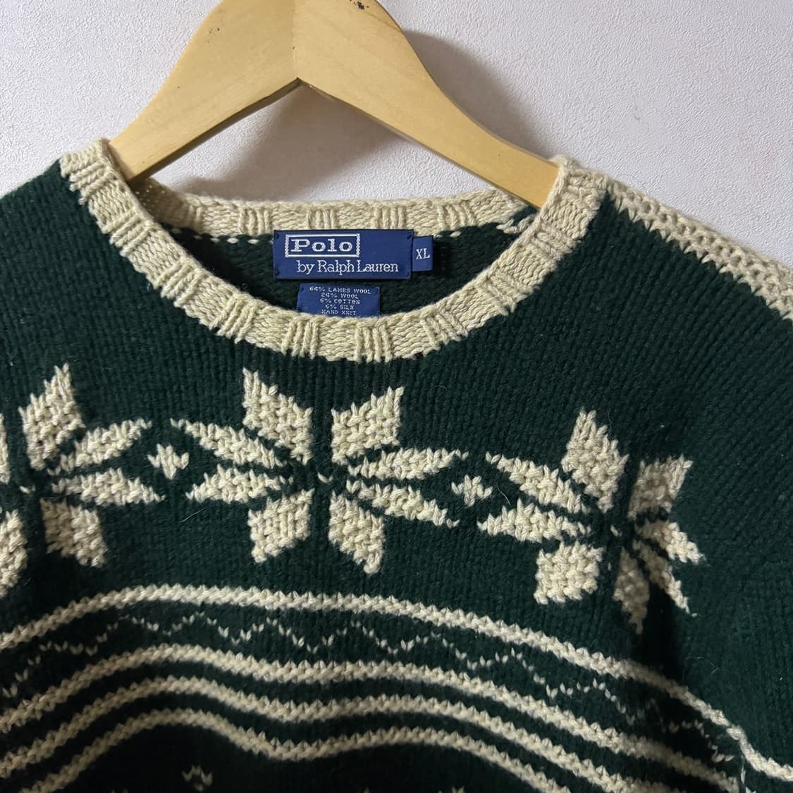 폴로 랄프로렌 눈꽃 빈티지 노르딕 두툼 니트 XL (100정도) 상품이미지3