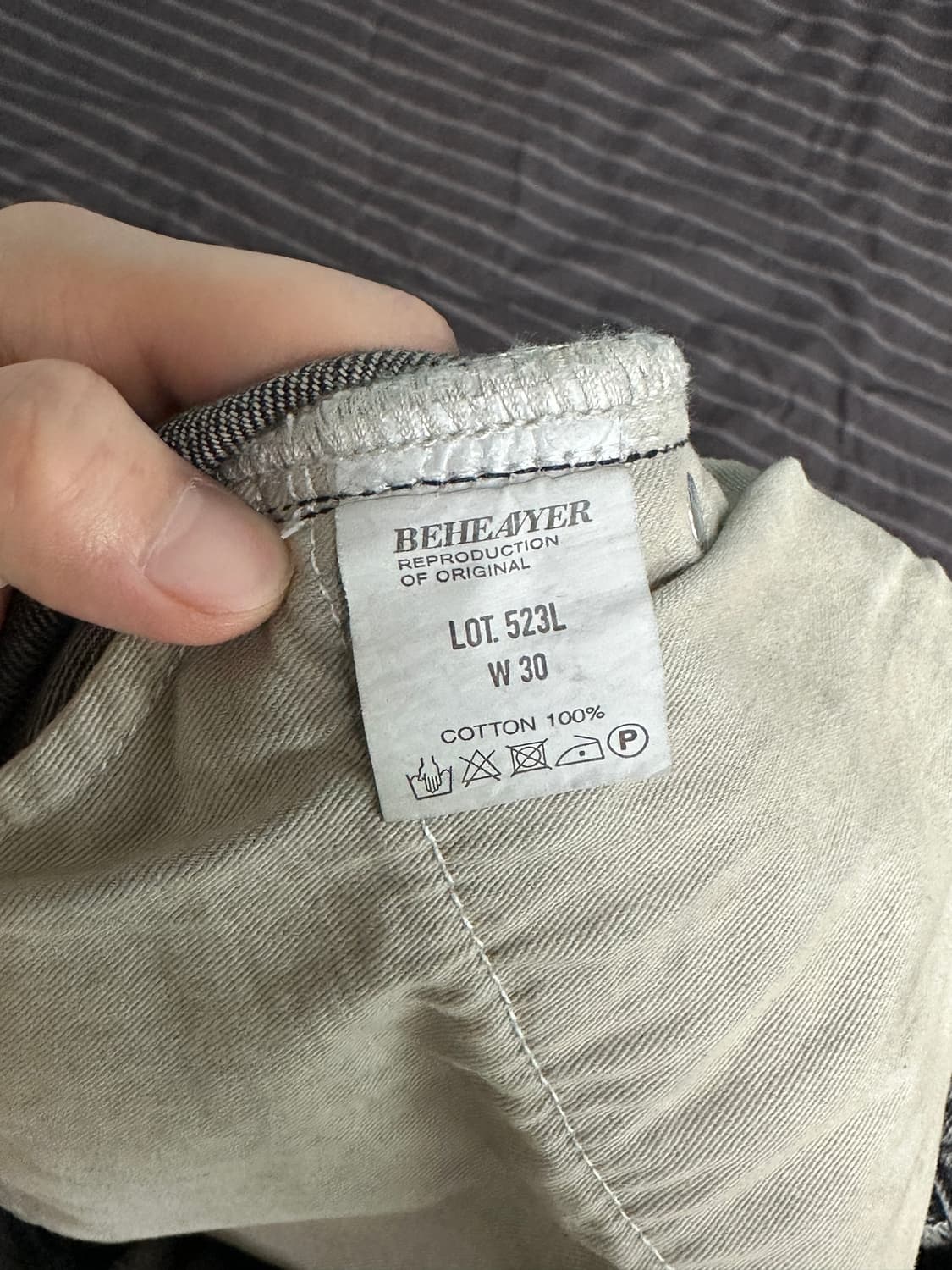 (30) 비헤비어 523L 셀비지 데님팬츠 워시드블랙 상품이미지4