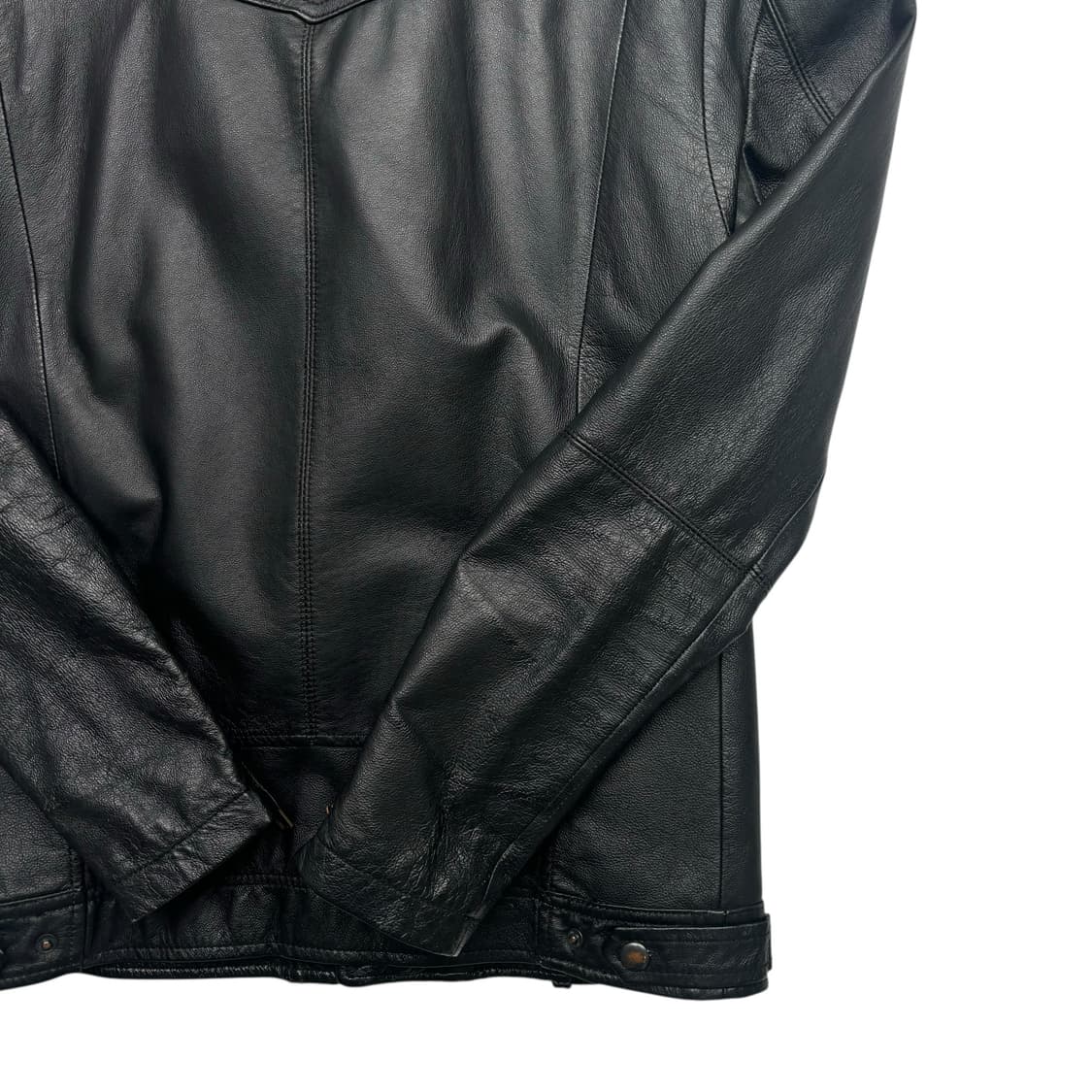 인더스트리 클로싱 빈티지 블랙 비대칭 레더 자켓 S 상품이미지6