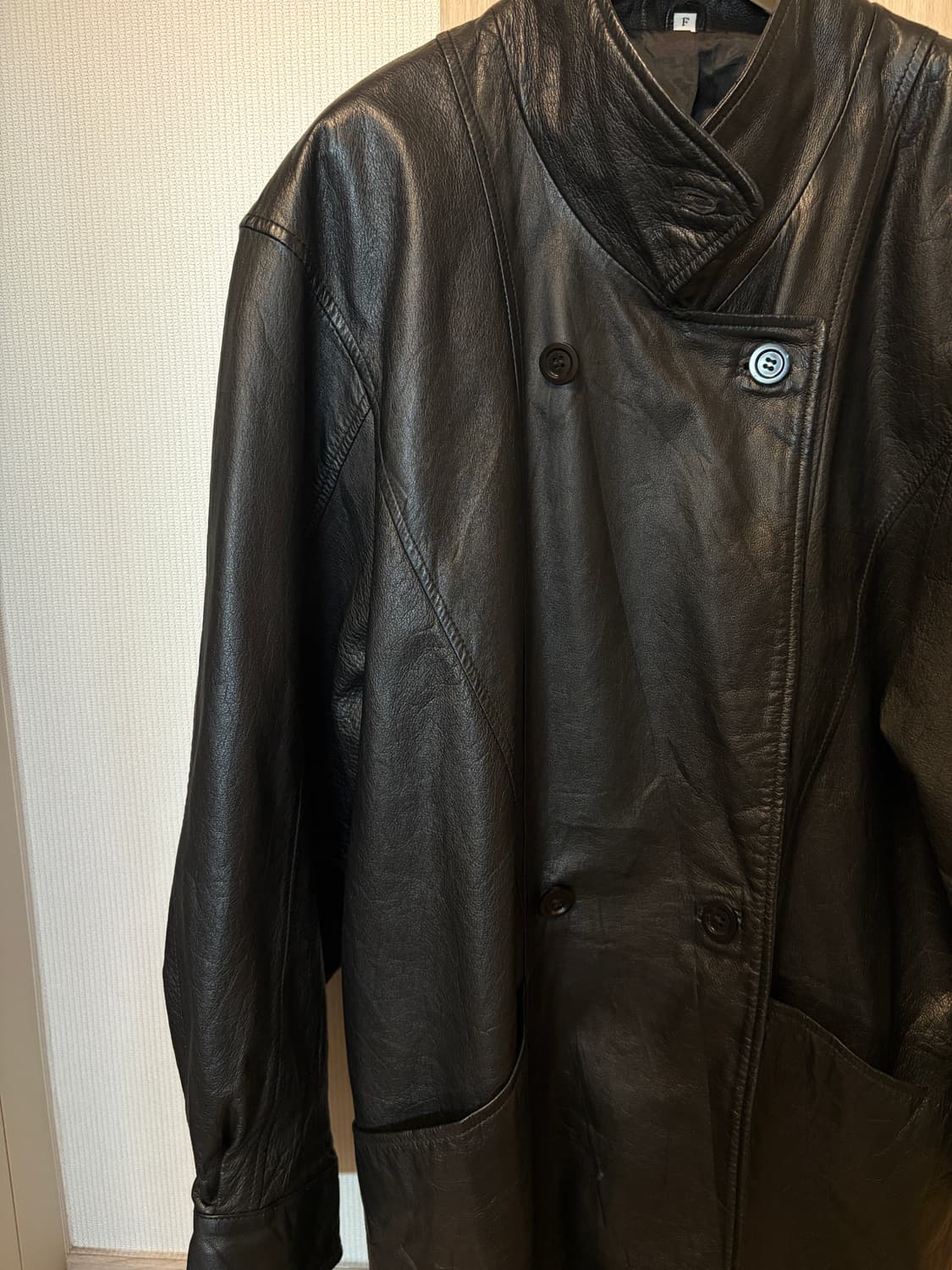 Vintage leather jacket 소가죽 히이넥 빈티지 자켓 상품이미지3