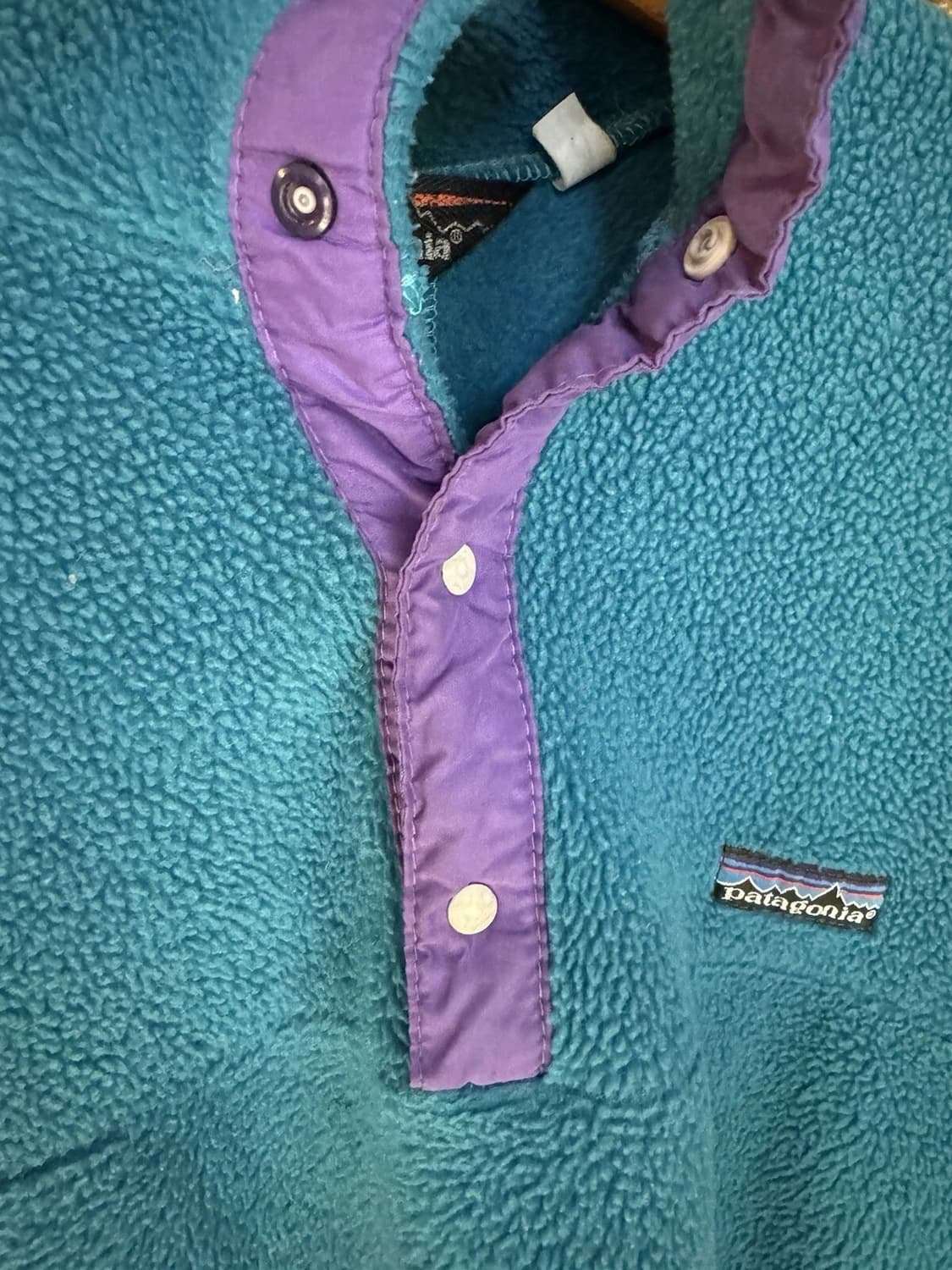 80s 파타고니아 신칠라 스냅-T 블루/퍼플 USA 상품이미지7