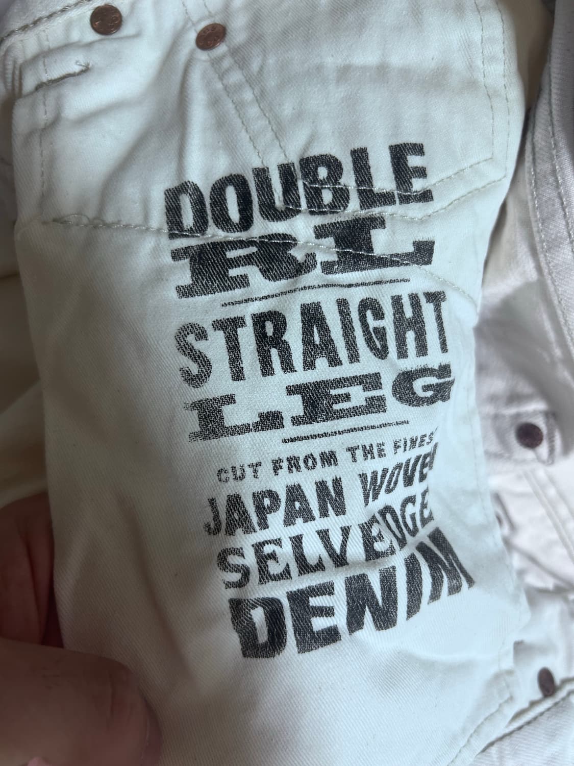 RRL 스트레이트 레그 핏 내추럴 / 화이트 데님 팬츠 32x30 상품이미지5