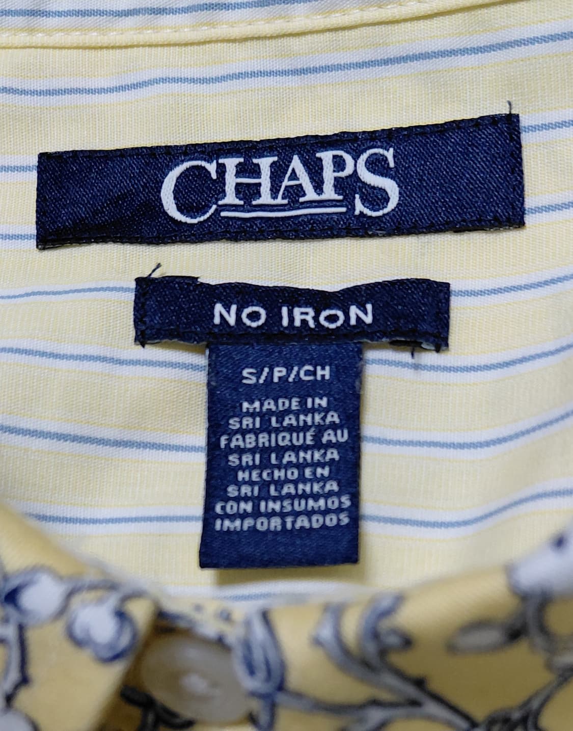 [S] CHAPS 노 아이론 플라워 패턴 코튼 셔츠 - 옐로우 상품이미지5
