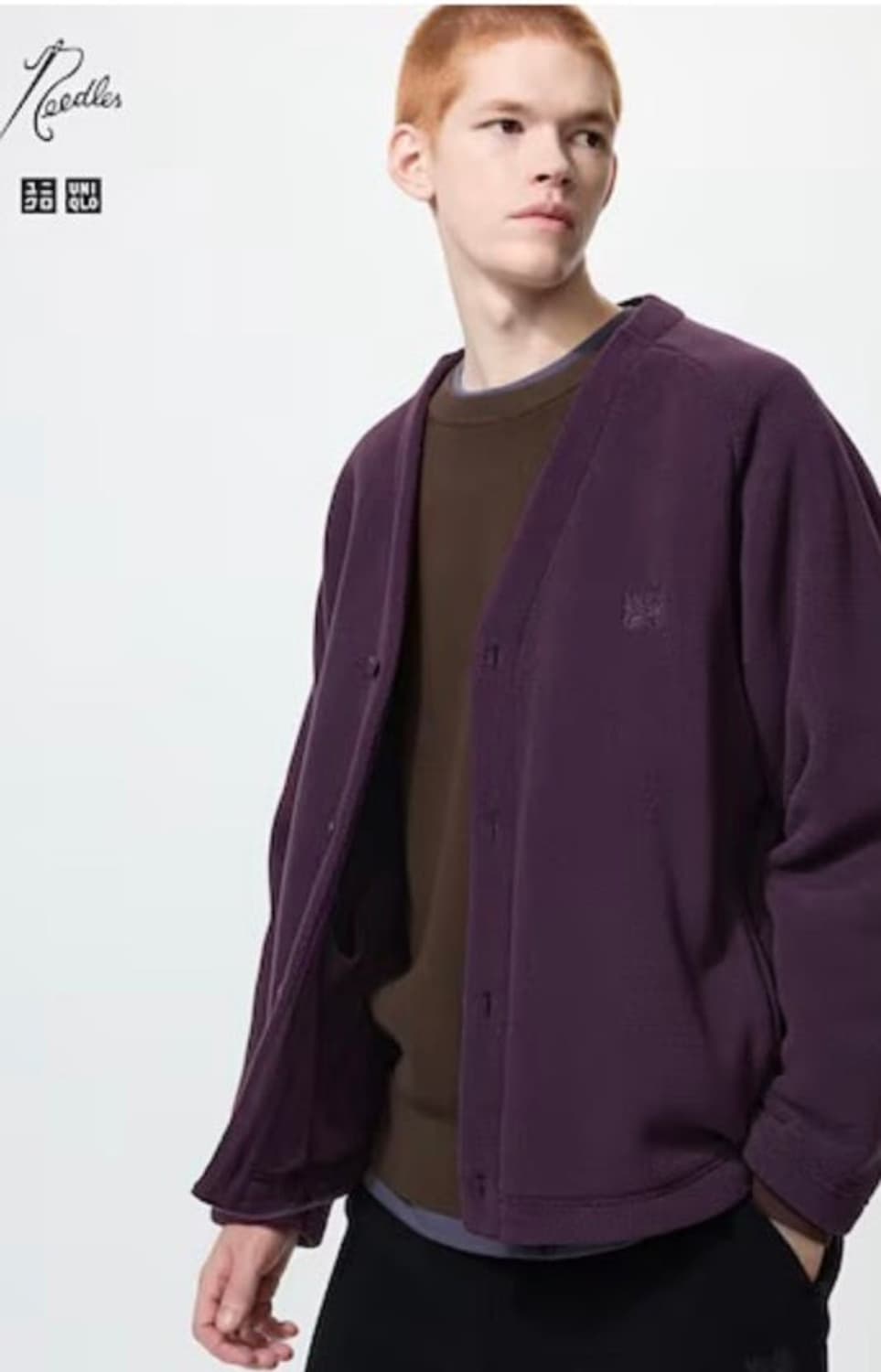 유니클로 x 니들스 오버사이즈 가디건 퍼플 4XL 새상품 상품이미지3