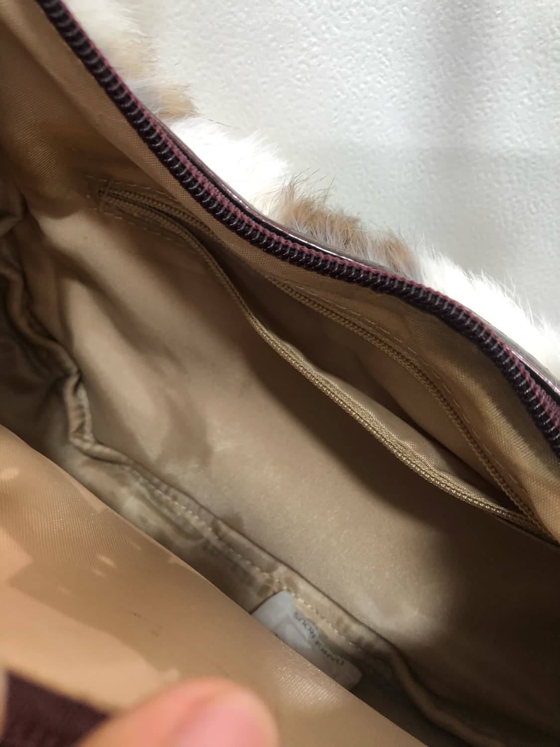 white brown real fur hobo bag 상품이미지4