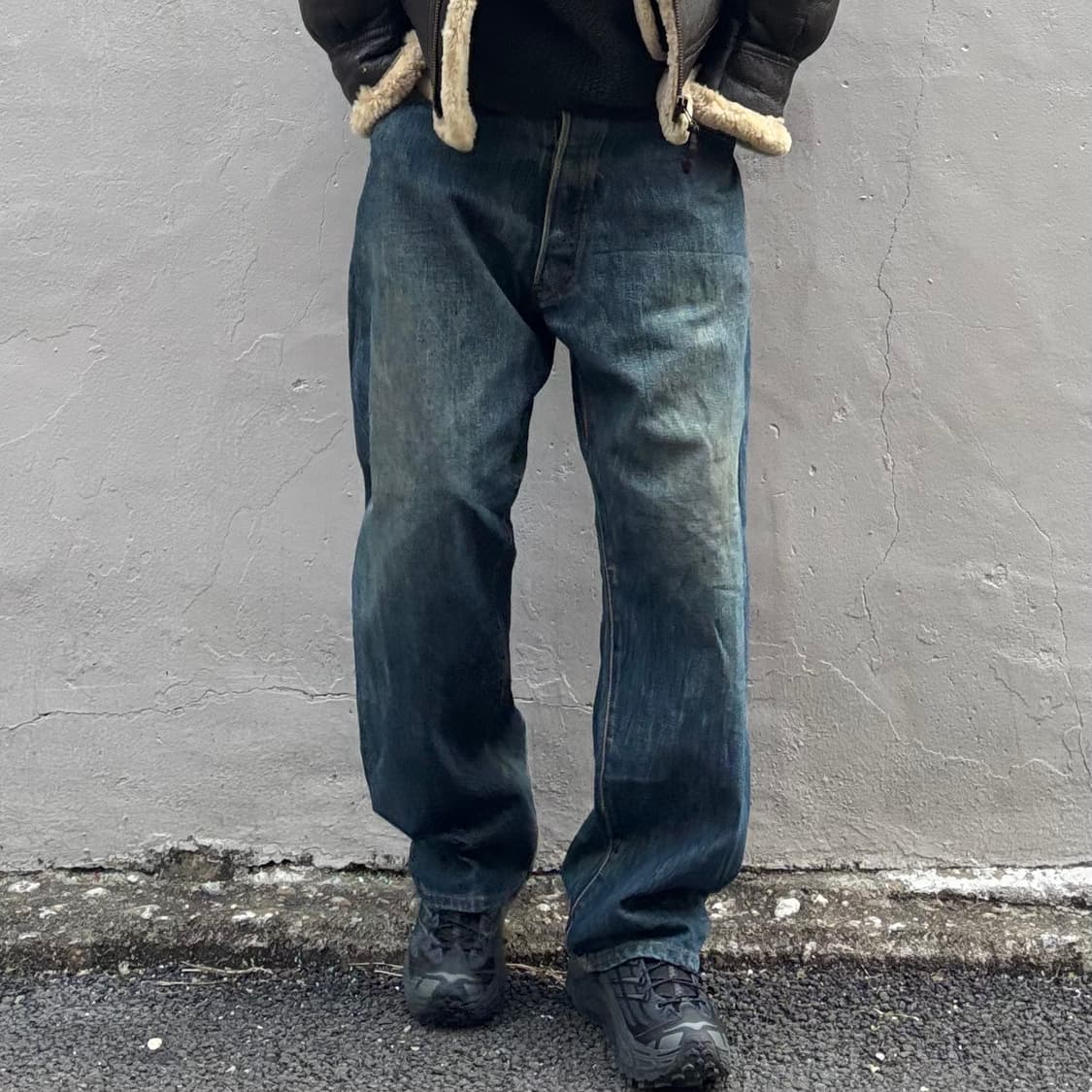 일본 에비수 빅로고 셀비지 데님 팬츠 상품이미지3