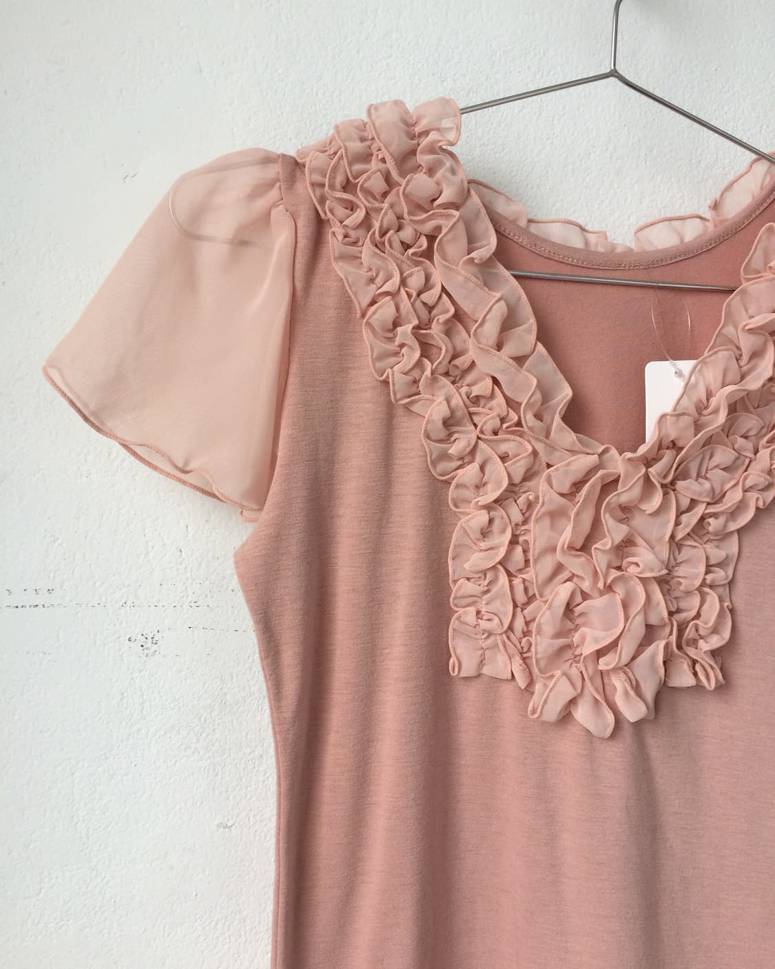 Frill trimming t shirt 상품이미지4
