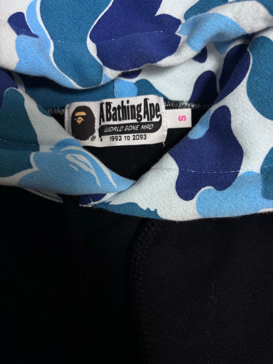 베이프 블루카모 큐빅 후드티 블랙 S 상품이미지5