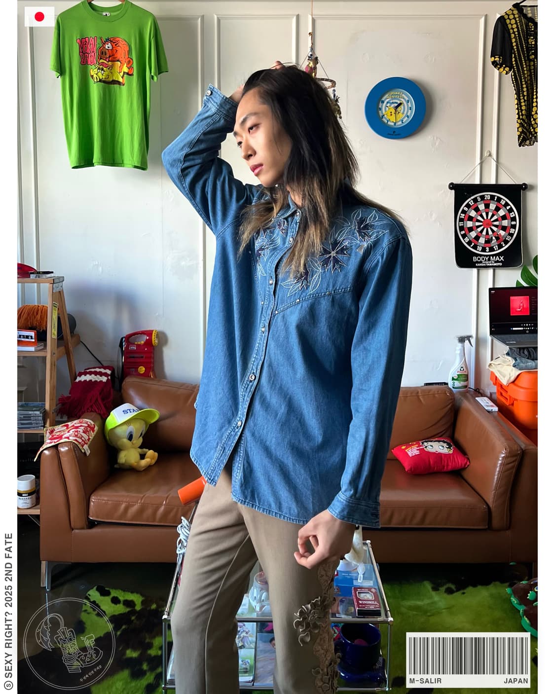 M-Salir Japan Denim Floral Western Shirt 상품이미지1