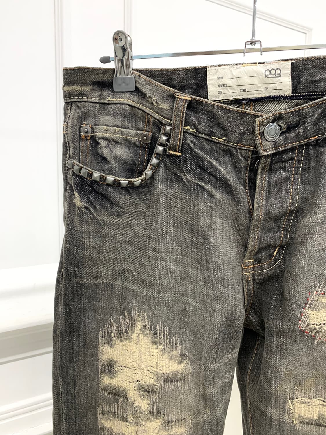Stud detail distressed denim pants  상품이미지5