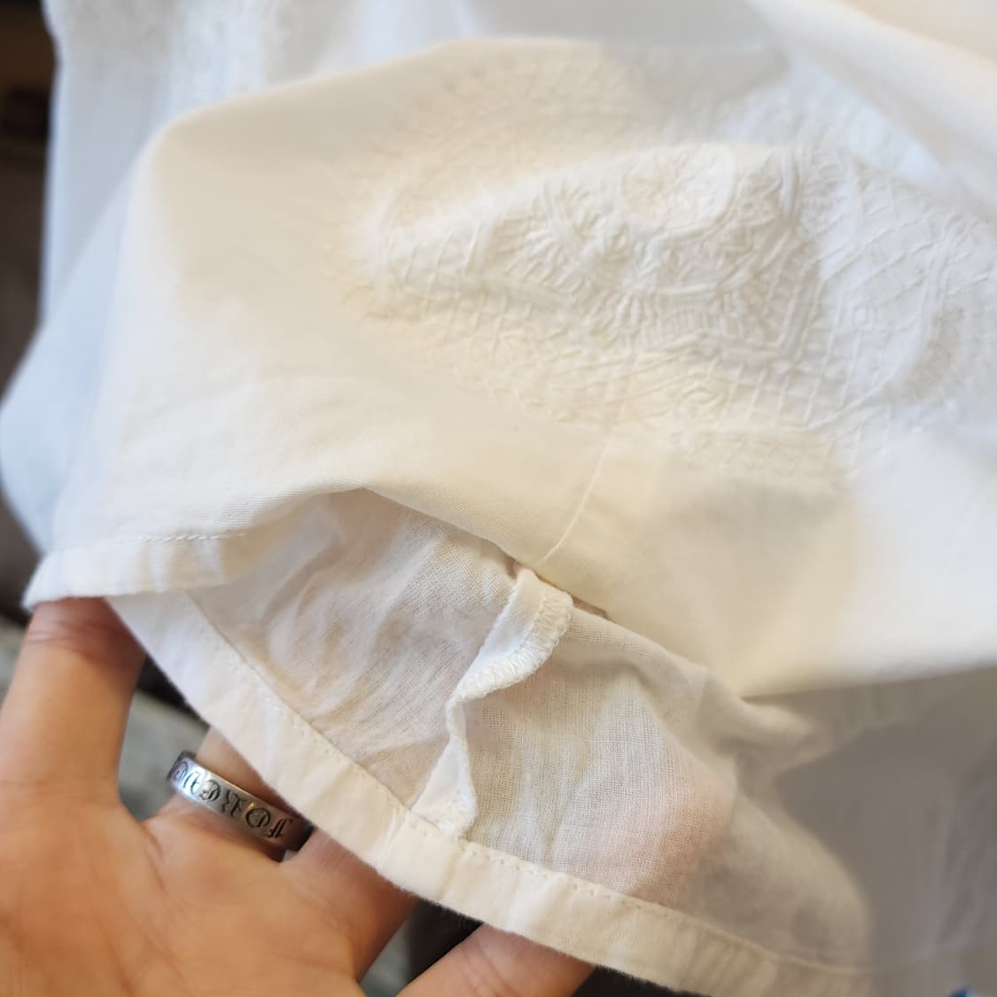 90s 빈티지 스커트 유럽  화이트 스커트 자수 스커트 상품이미지7