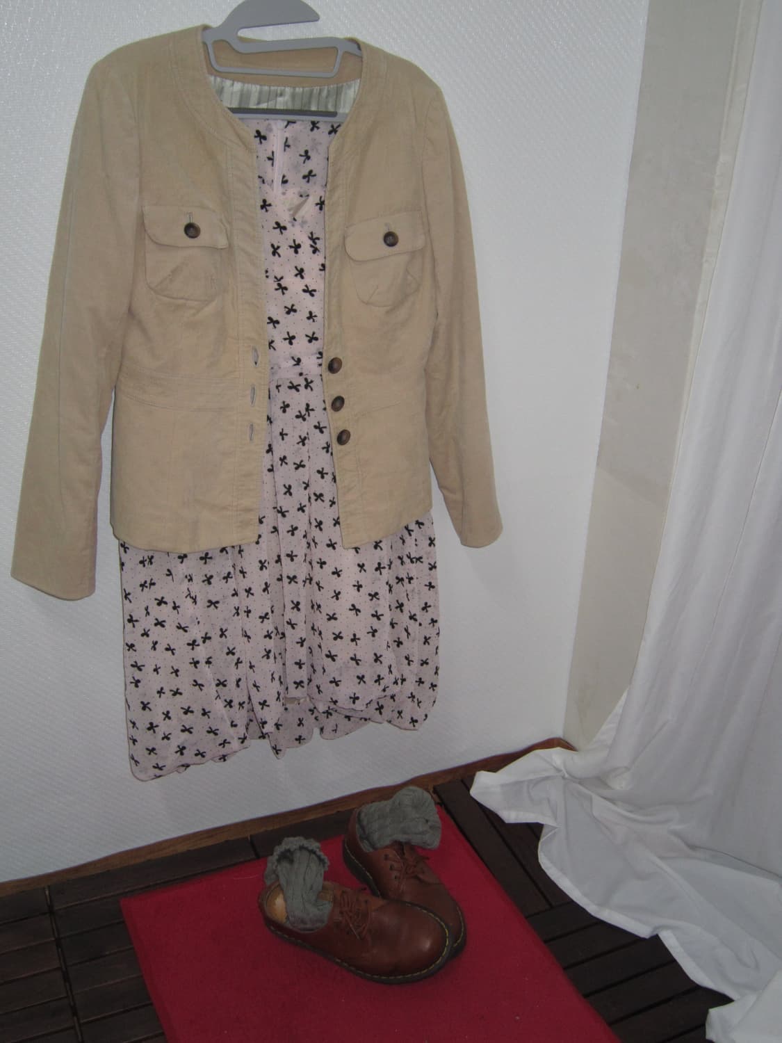 Vintage beige button slim jacket 상품이미지5