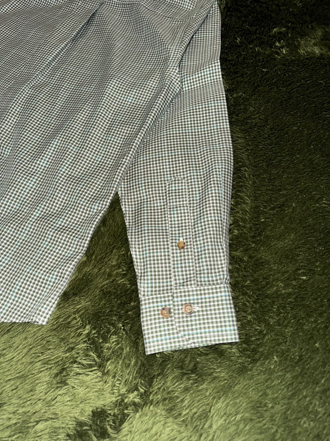 [M] 브룩스 브라더스 재팬 코튼 체크 셔츠 그린 상품이미지9
