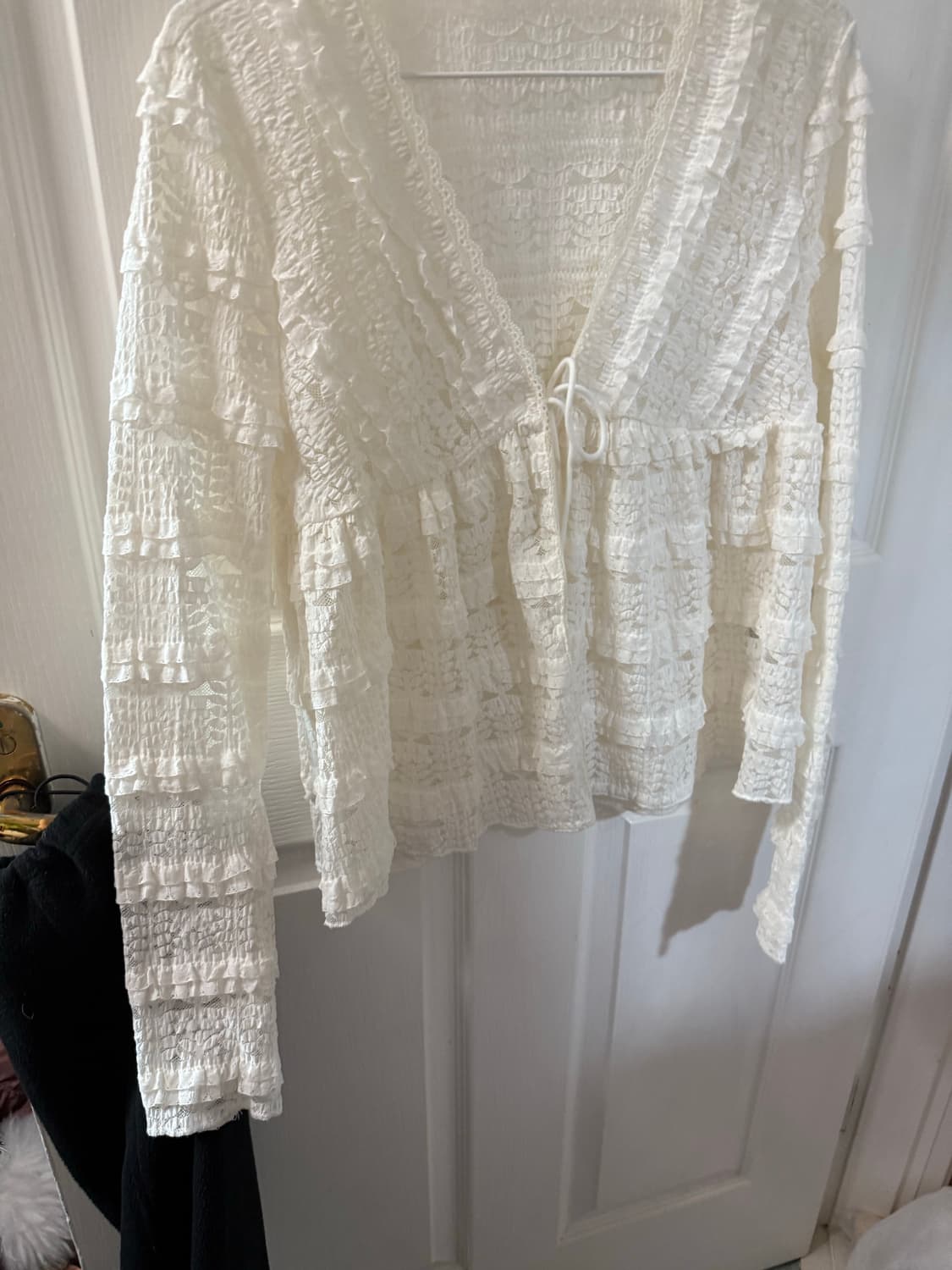 레이스 프릴 셔링 가디건 프리사이즈  상품이미지1