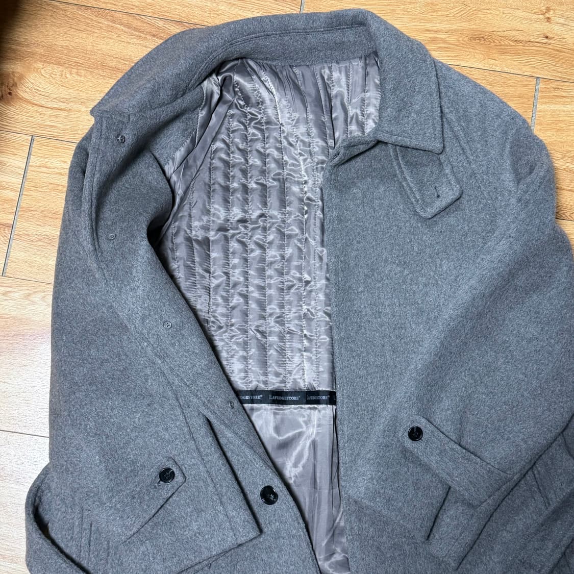 라퍼지스토어 회색 발마칸 롱코트 상품이미지5