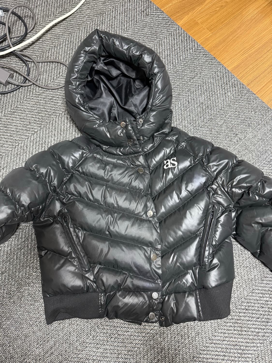 애즈온 숏패딩 블랙 상품이미지1