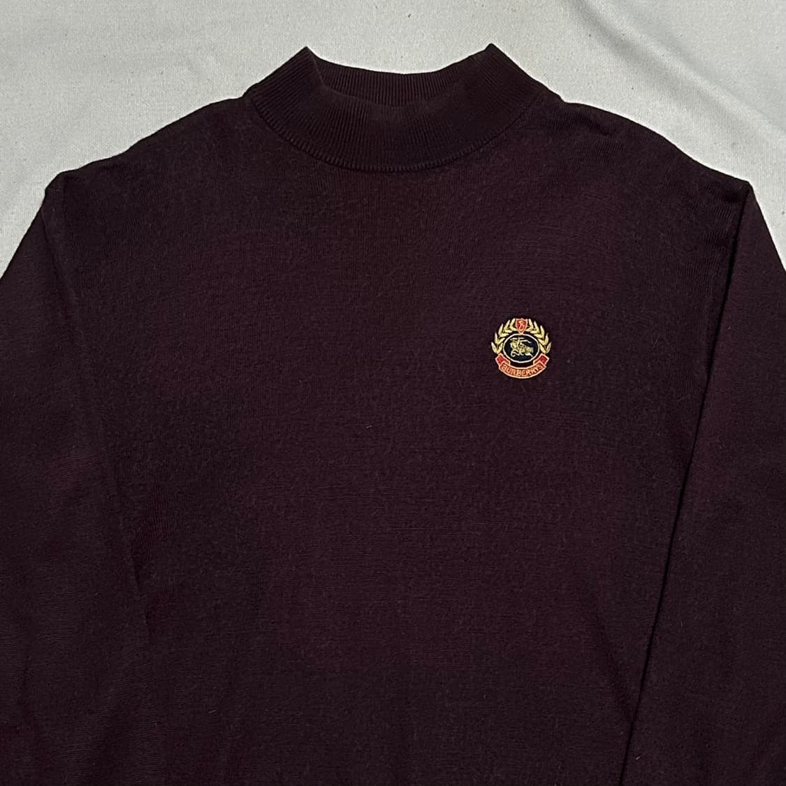 L 버버리 아카이브 버건디 반폴라 니트 상품이미지1