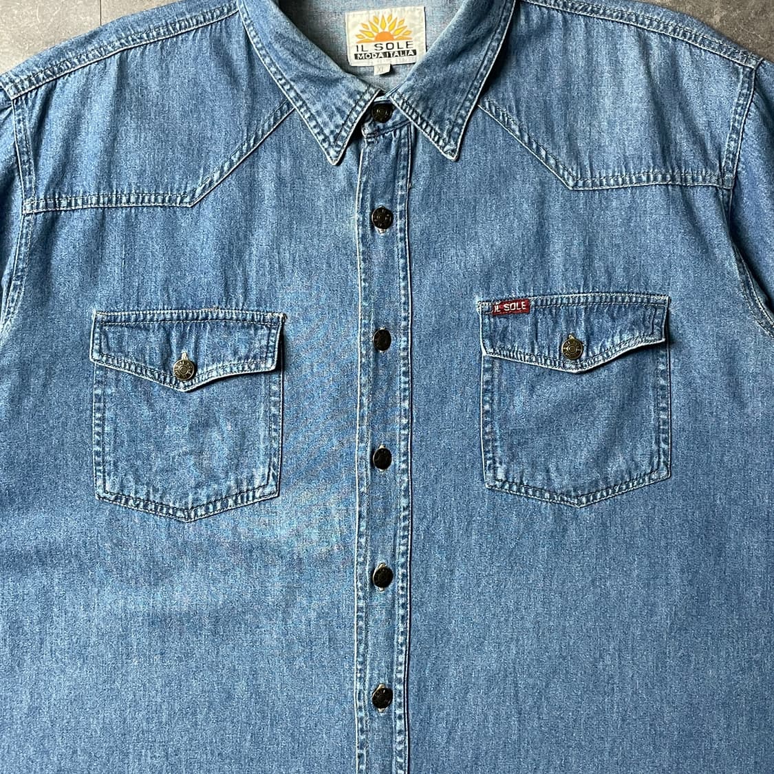 UNKNOWN 빈티지 코튼 데님 웨스턴 반팔 셔츠 A00791 상품이미지3