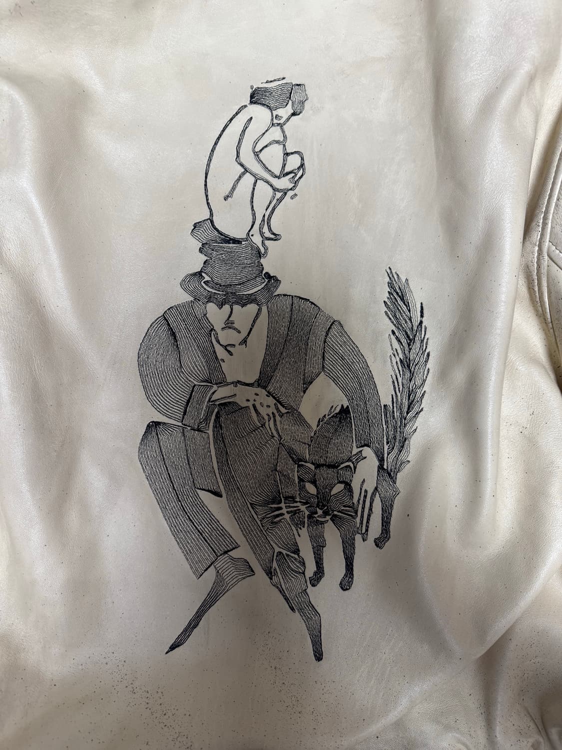 (XL)ERD 아케인 레더 자켓 베이지 상품이미지6