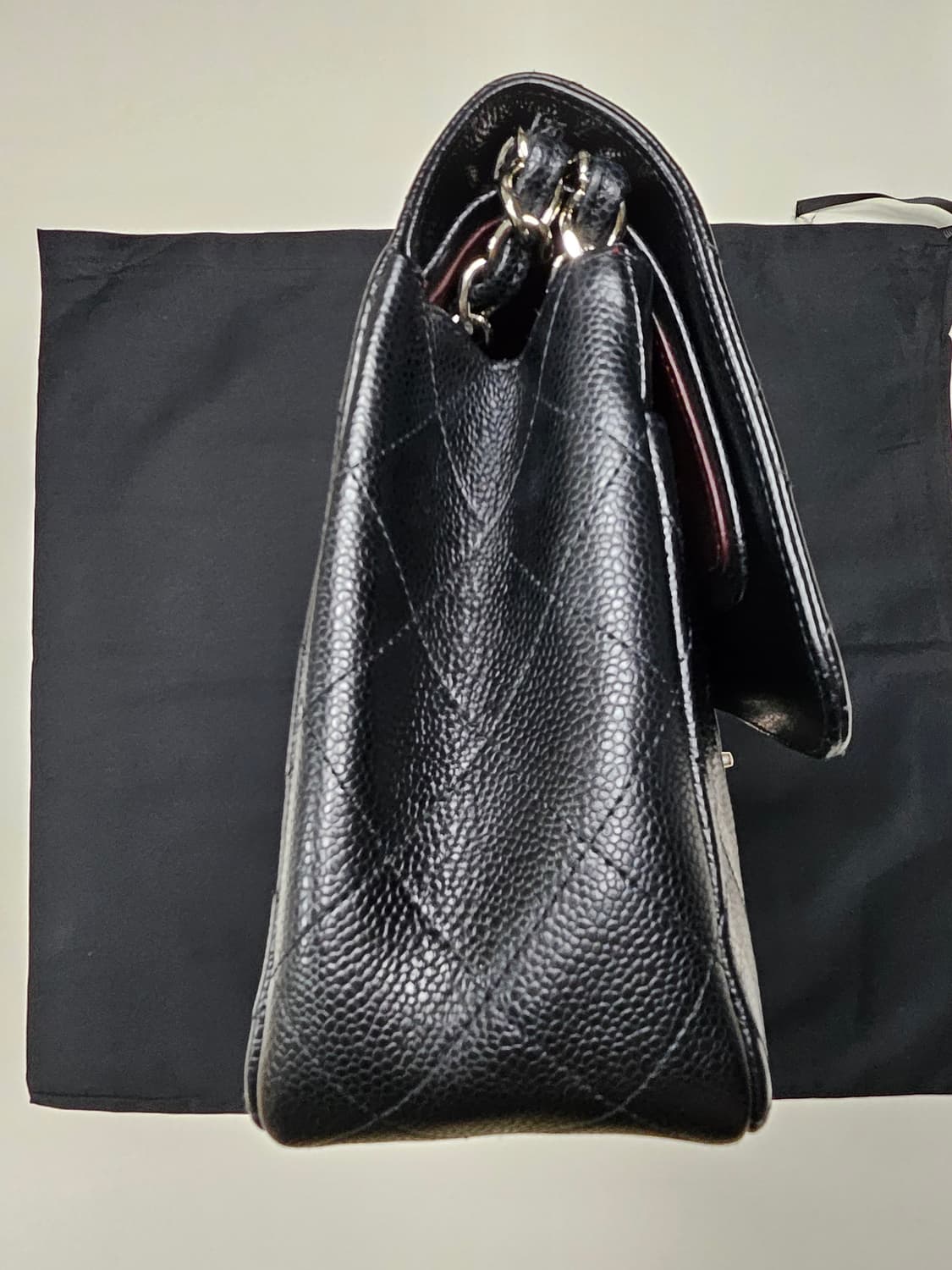 샤넬 클래식 캐비어 플랩백 은장 상품이미지5