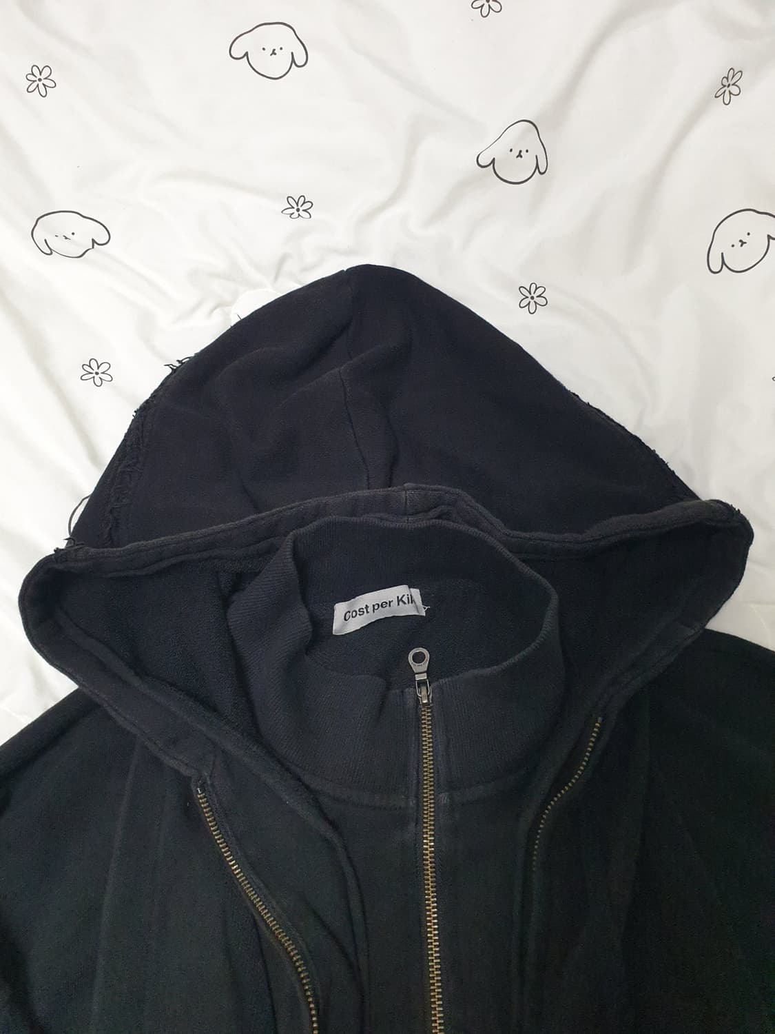 Cost per Kilo DOUBLE ZIP HOODIE BLACK 상품이미지5