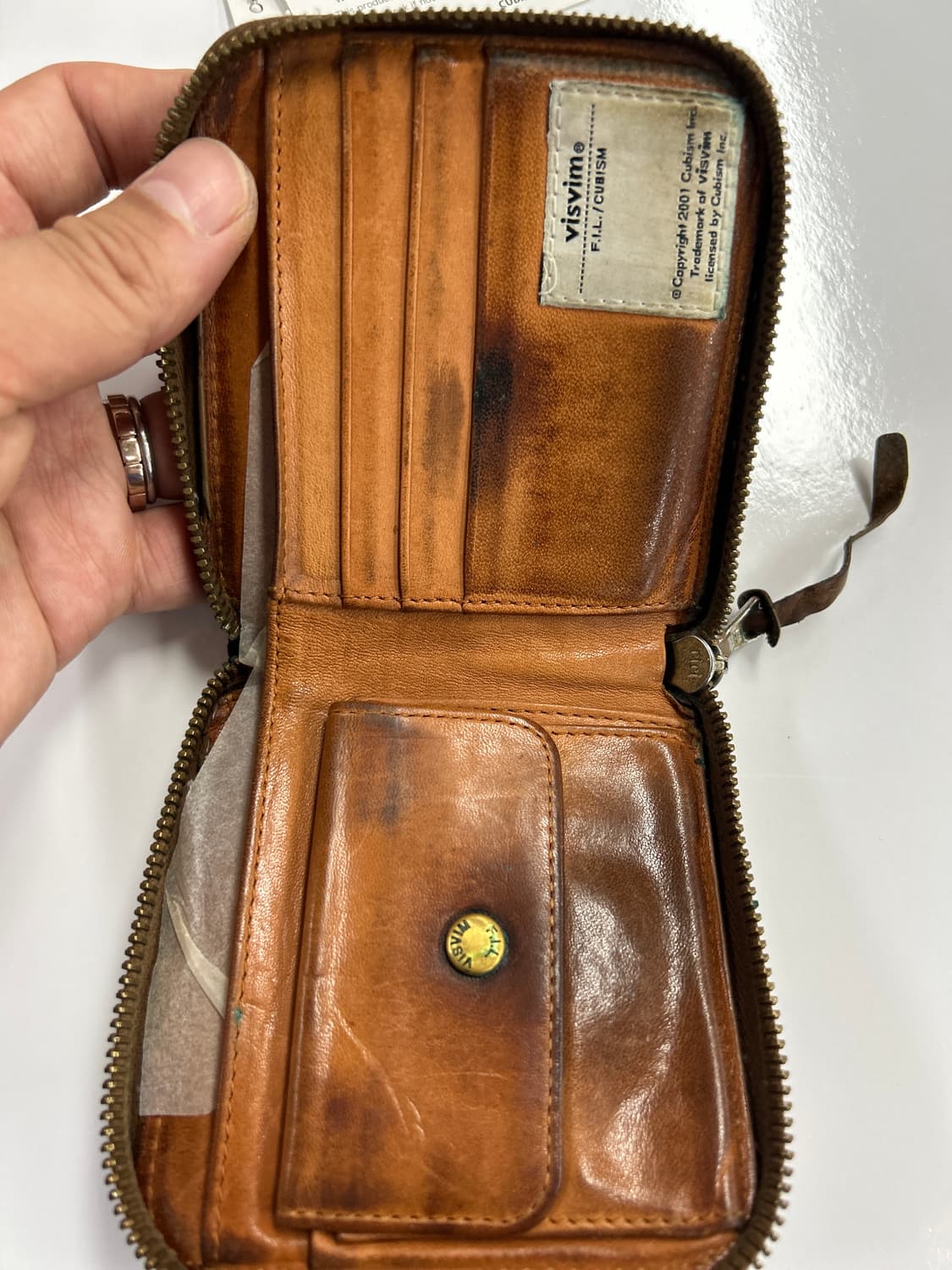VISVIM 올드비즈빔 다크브라운 레더 바이폴드 지갑 상품이미지6