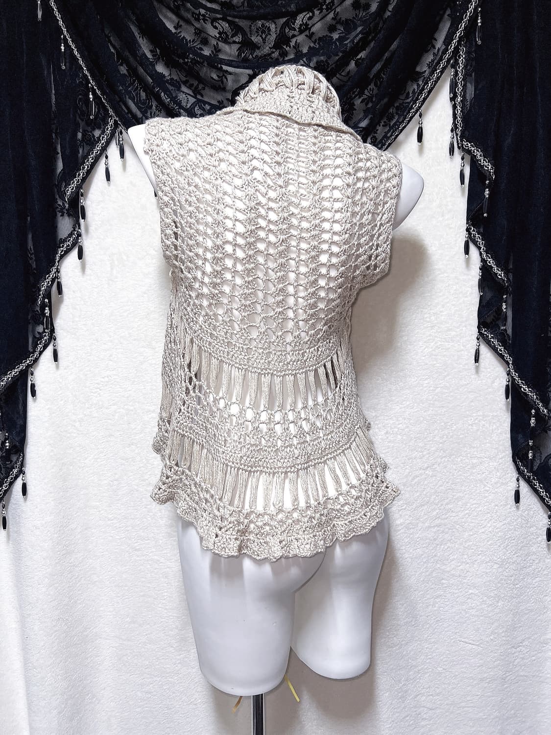 오리엔탈 윈터페어리 그런지 크로셰 뜨개니트 조끼 베스트 볼레로 핀터 모리 상품이미지7