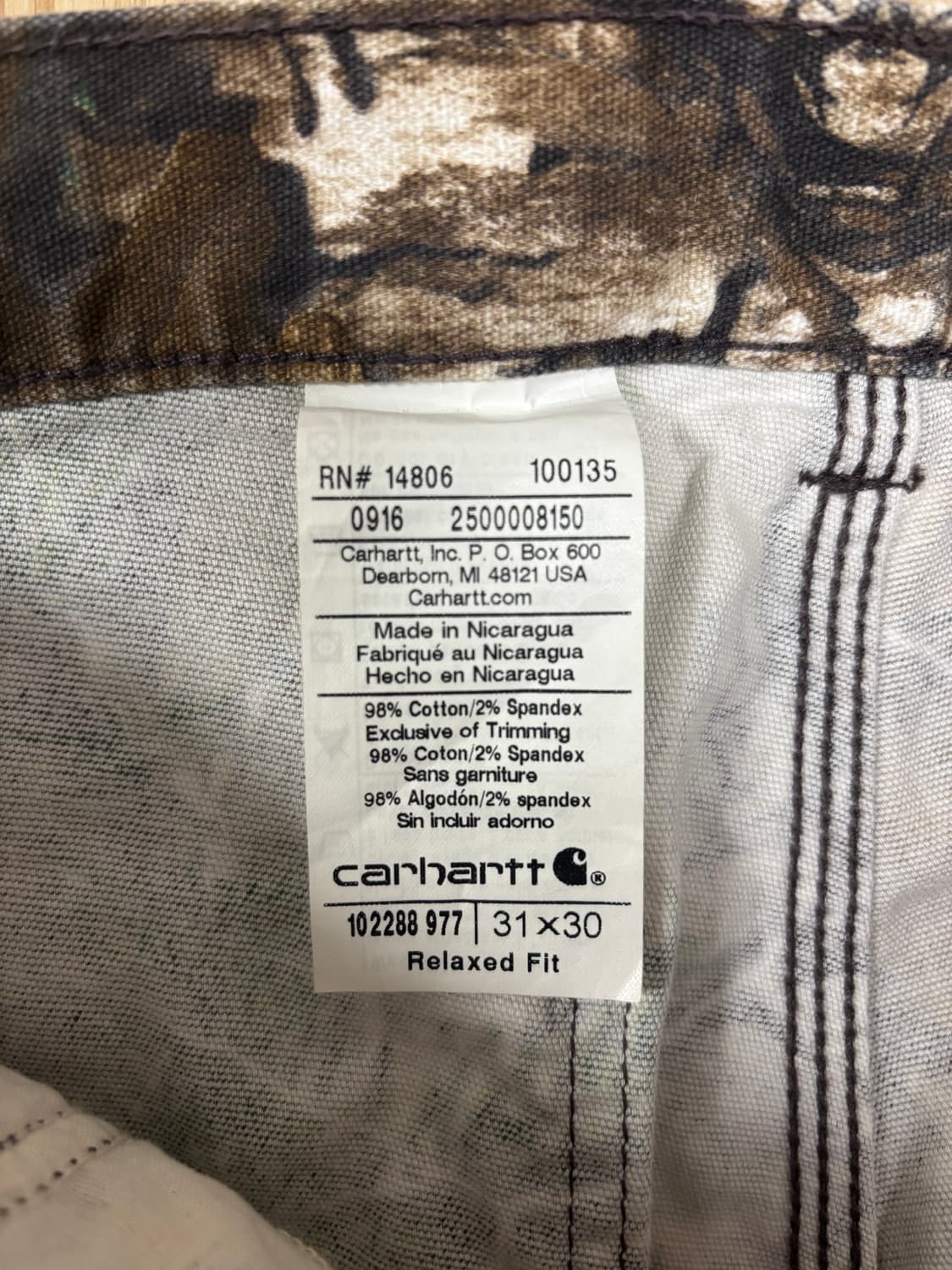 [31X30] 칼하트 워크팬츠 리얼트리 상품이미지7