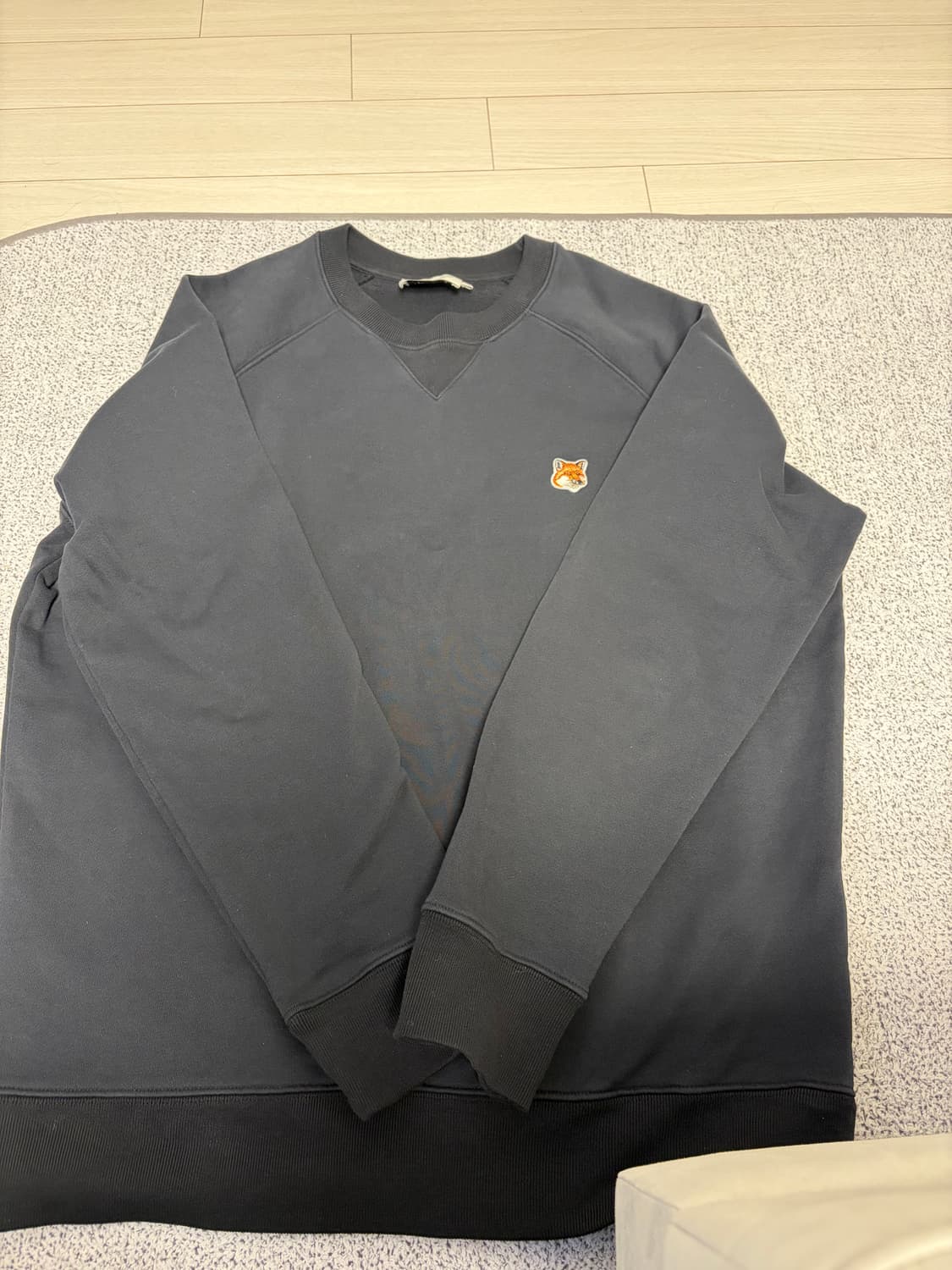 메종키츠네 폭스 헤드 맨투맨 블랙 L 정품 상품이미지2