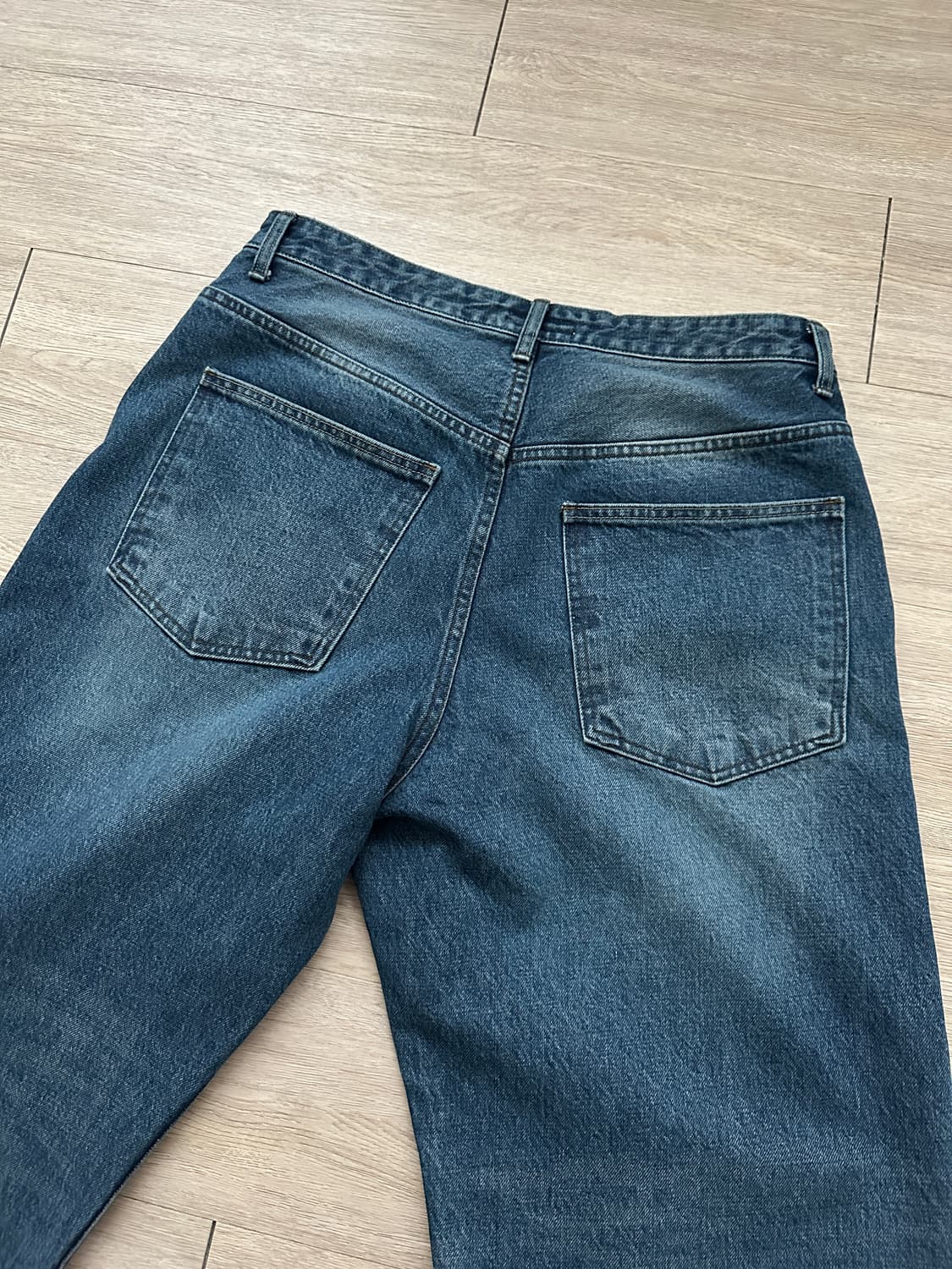 히즈핸더 WASHED WIDE DENIM PANTS BLUE - 3 상품이미지4