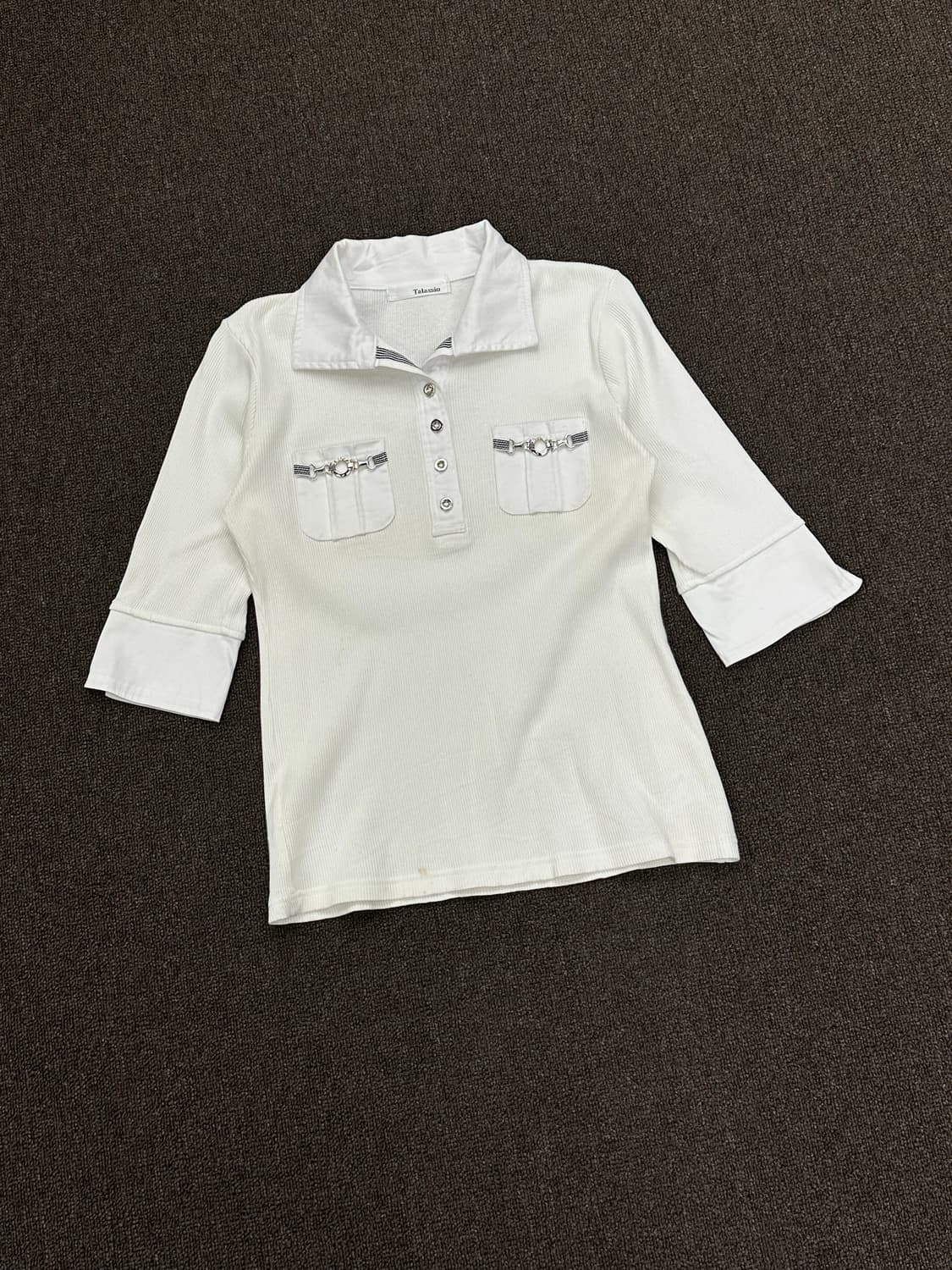 M)Japanese vintage 여성 포켓 카라 반팔 상품이미지1