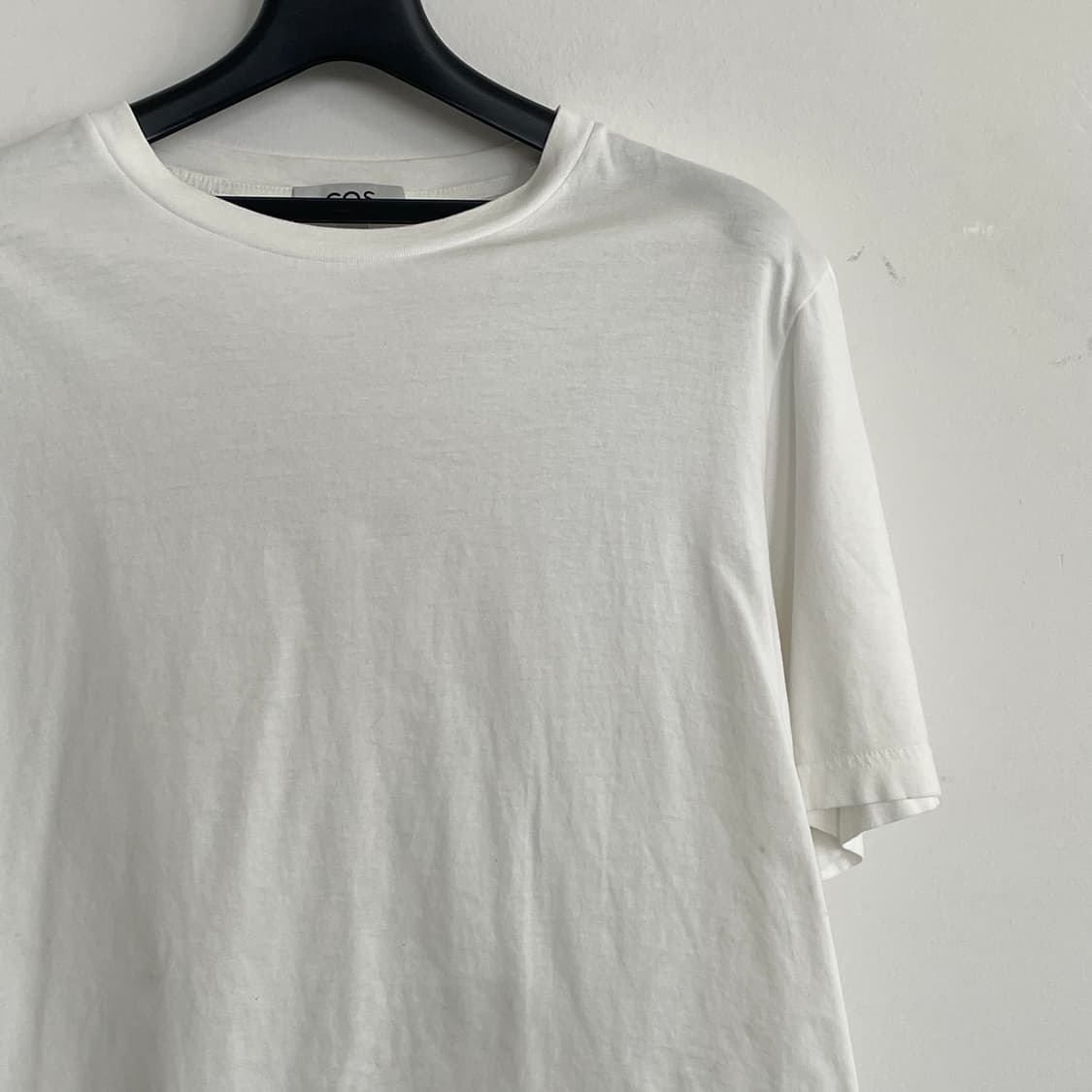 코스 S,95-100 화이트 라운드넥 반팔 티셔츠 상품이미지3