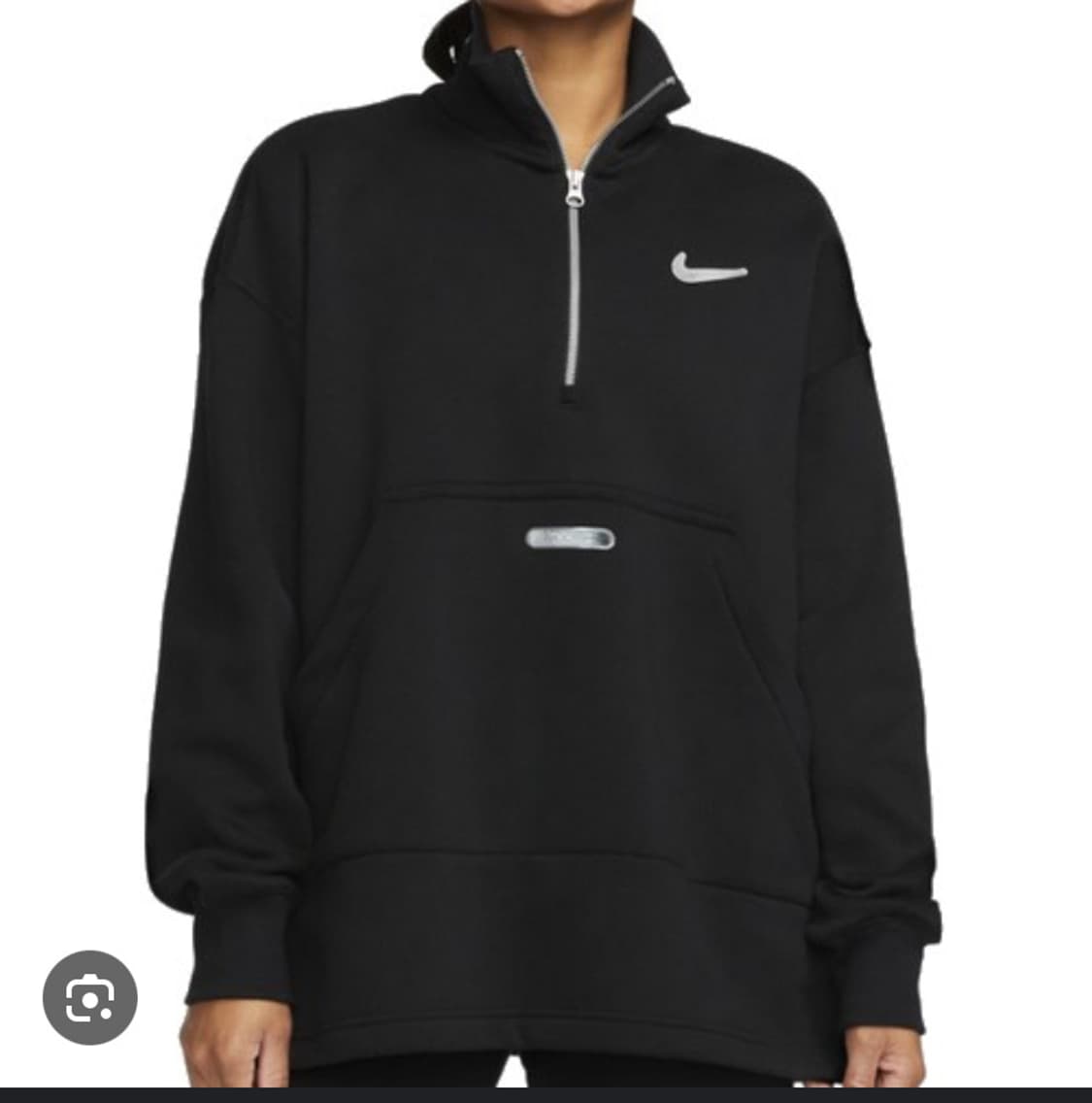 나이키 신형 스우시 플리스 쿼터집 맨투맨 블랙 상품이미지2
