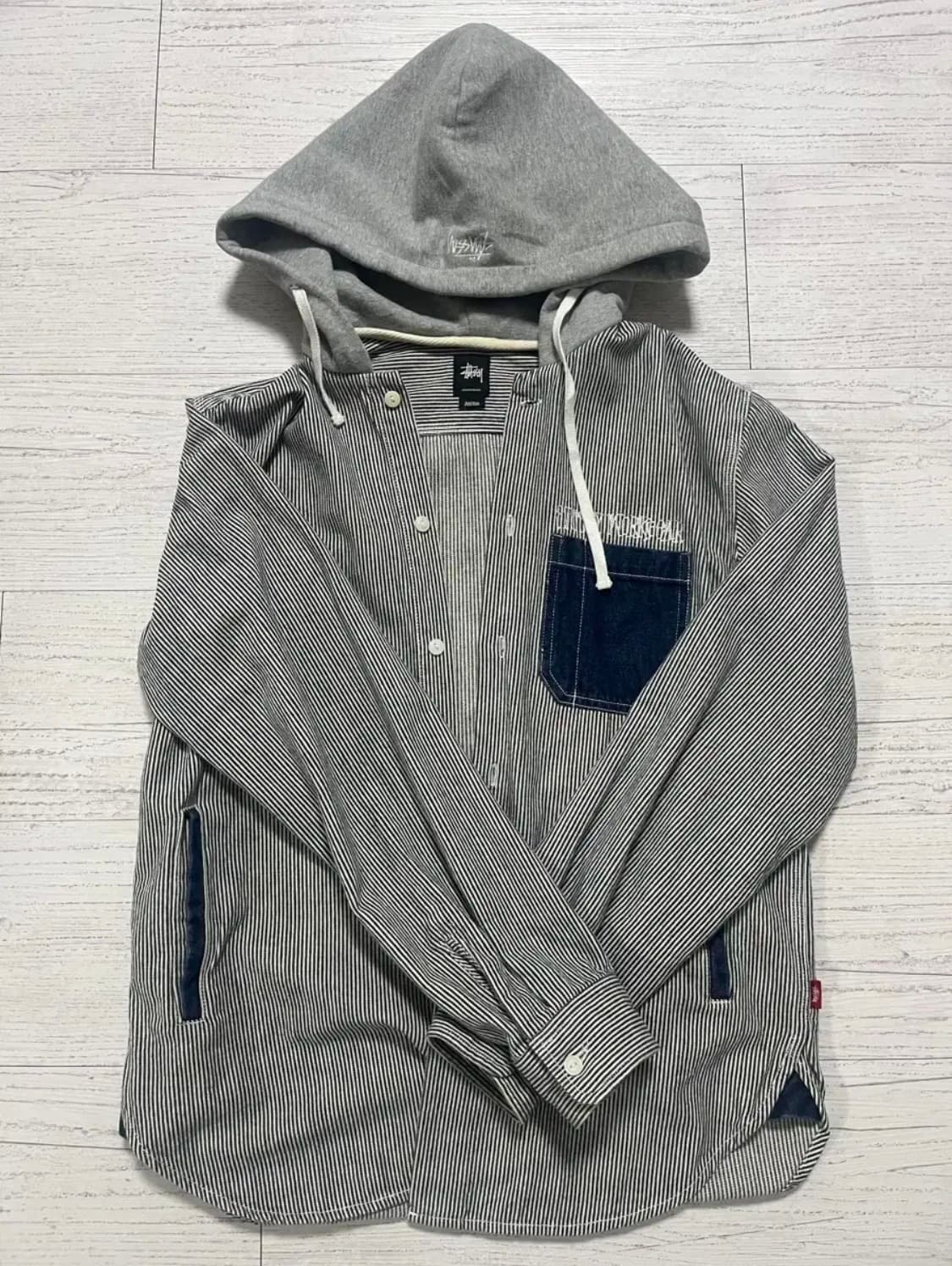 Stussy 스트라이프 후드 셔츠 상품이미지1