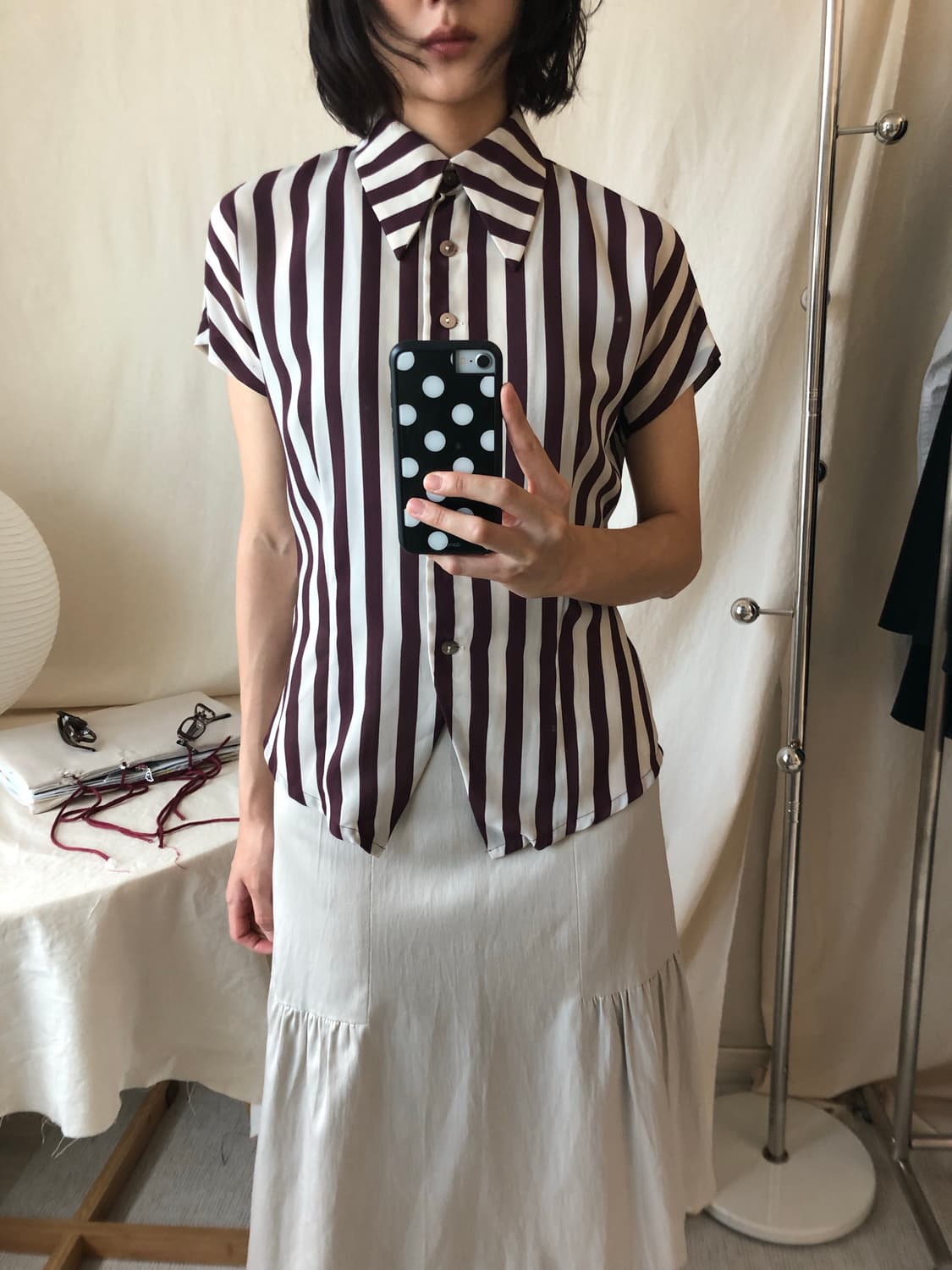 Striped Half Shirt 🍷 상품이미지2