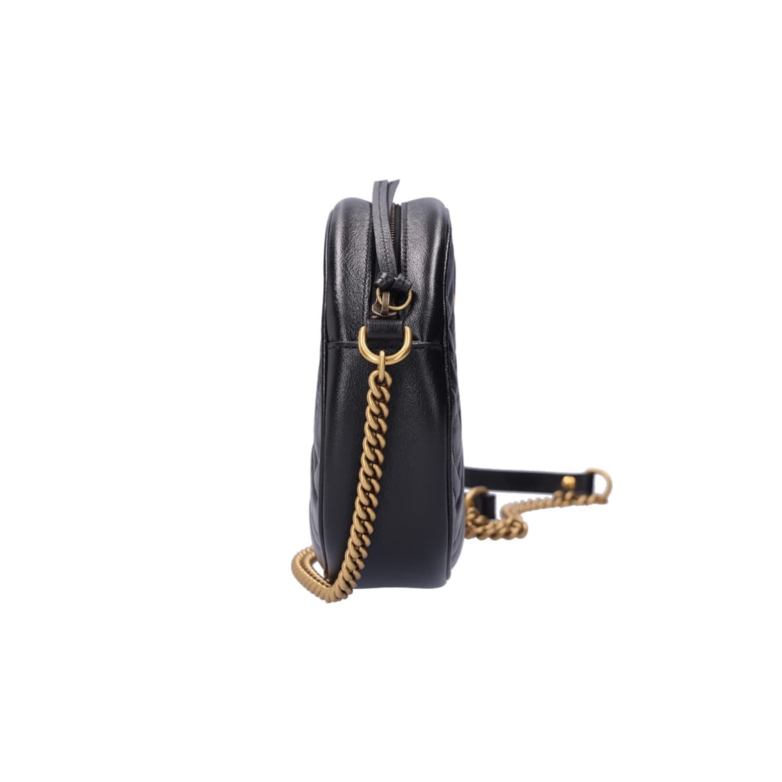 구찌 550154 GG 마몽 미니 라운드 숄더백 블랙 & 골드 상품이미지7