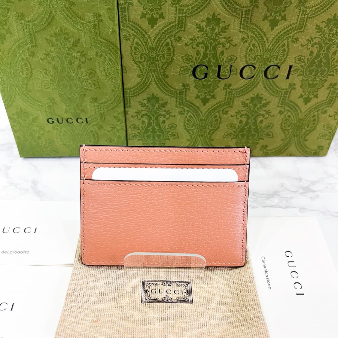 구찌 오피디아 GG 수프림 카드지갑 핑크 상품이미지2