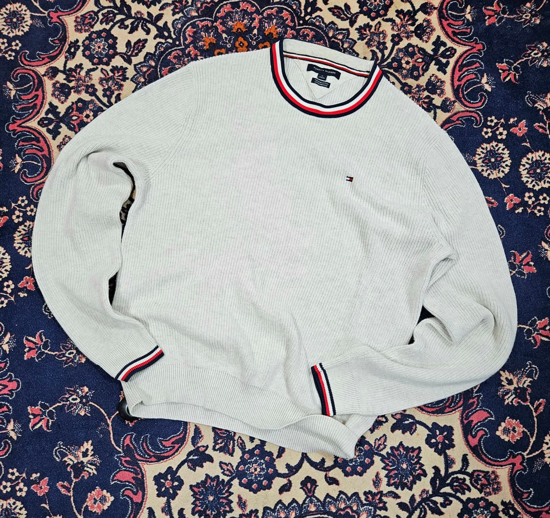 타미힐피거 리브드 제네바 크르넥 니트 스웨터 M size 상품이미지1