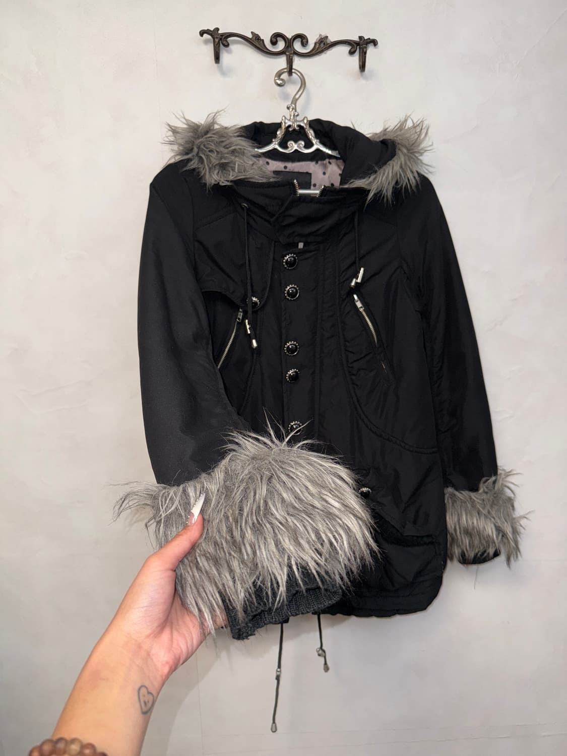 Maison Gilfy black fur two ways hood jk 상품이미지2