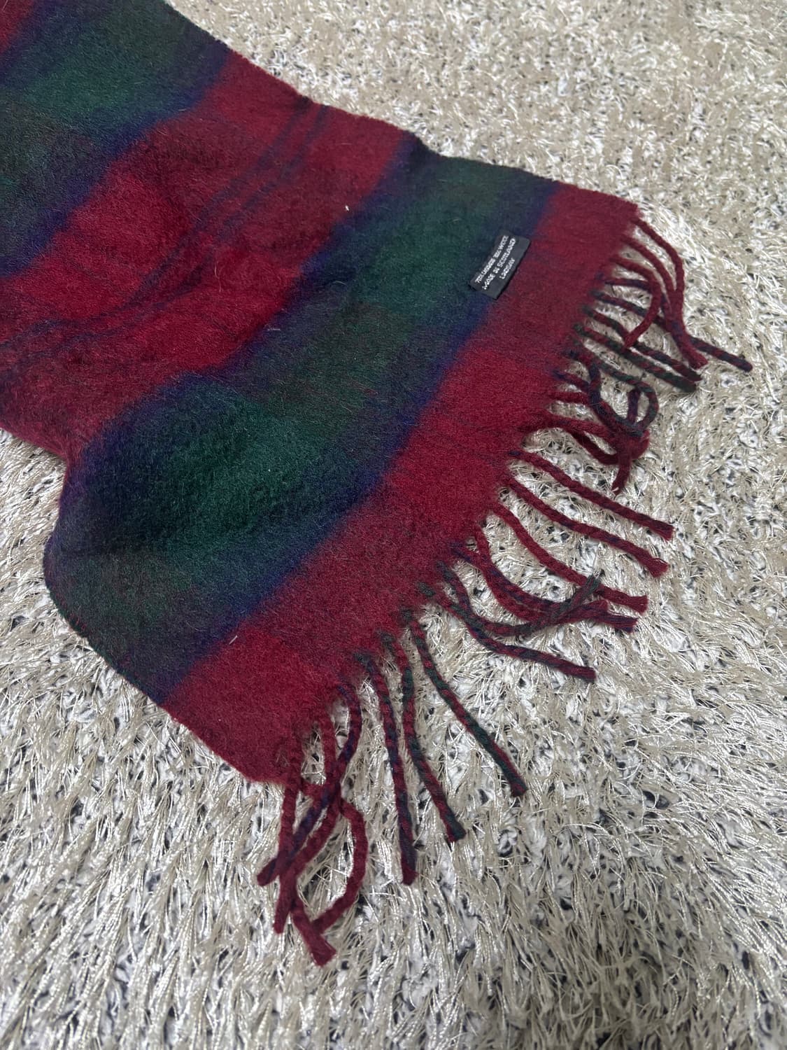 스코틀랜드제 체크 캐시미어 목도리 상품이미지4