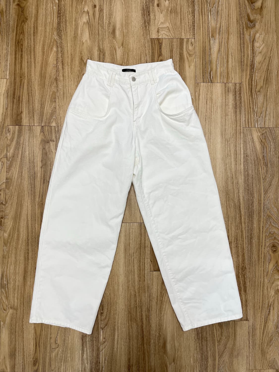 올라이츠 화이트 와이드 청바지 28 상품이미지3