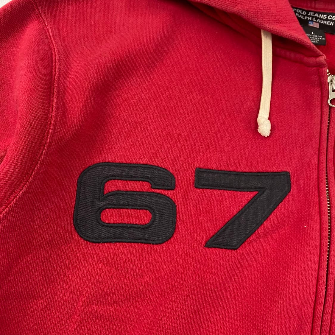 00s 폴로 자수 레드 후드 집업 (105) 상품이미지3