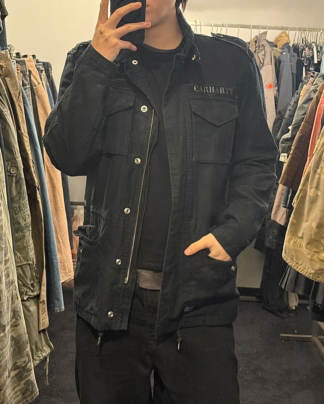 칼하트 멀티 포켓 필드 워크 자켓 네이비 남색 M 95 m65 집업 야상 상품이미지1