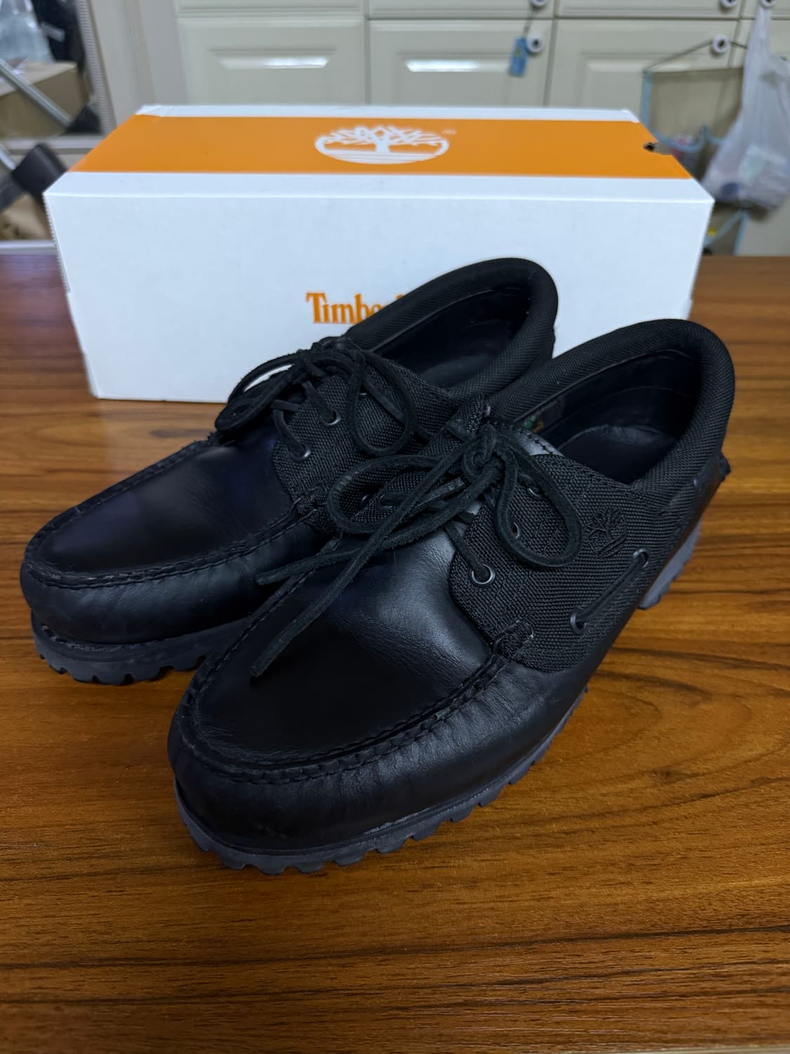 팀버랜드 어센틱 보트슈즈 3아이 올블랙 상품이미지4