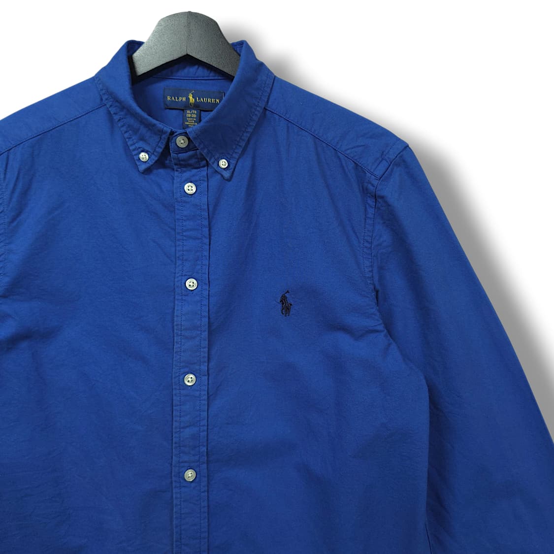 [S] 폴로 블루 버튼다운 코튼 긴팔셔츠 상품이미지3