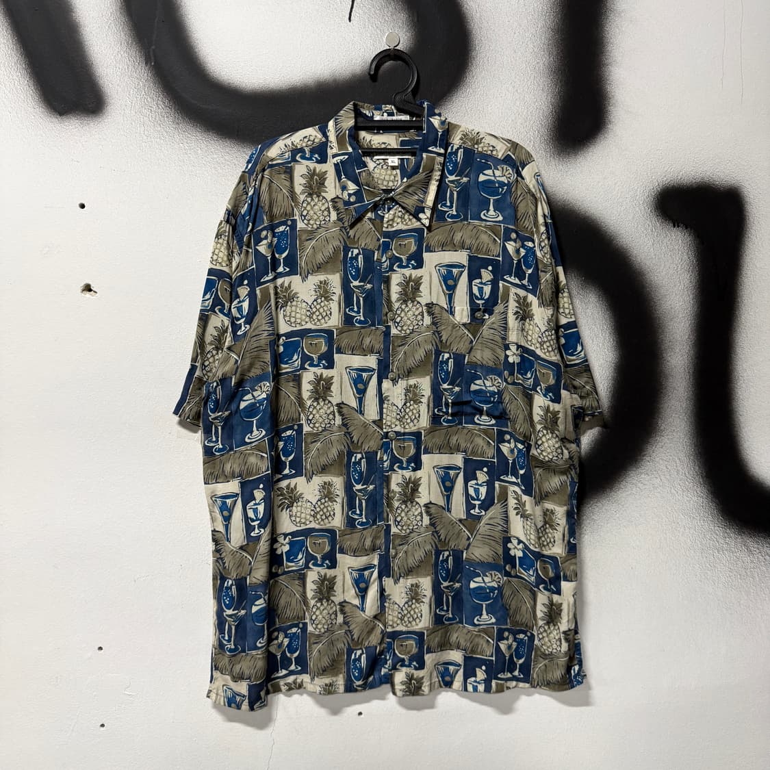 Pierre Cardin 빅사이즈 아트 풀 패턴 레이온 반팔 셔츠 상품이미지1