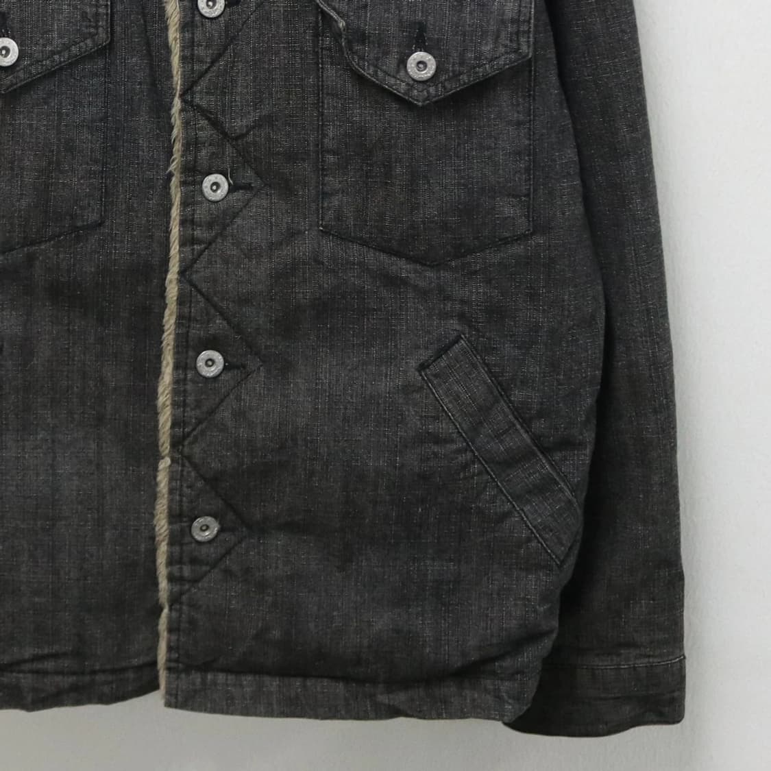 NEVER SEEN THING 안감 퍼 흑청 데님자켓 61889 상품이미지4